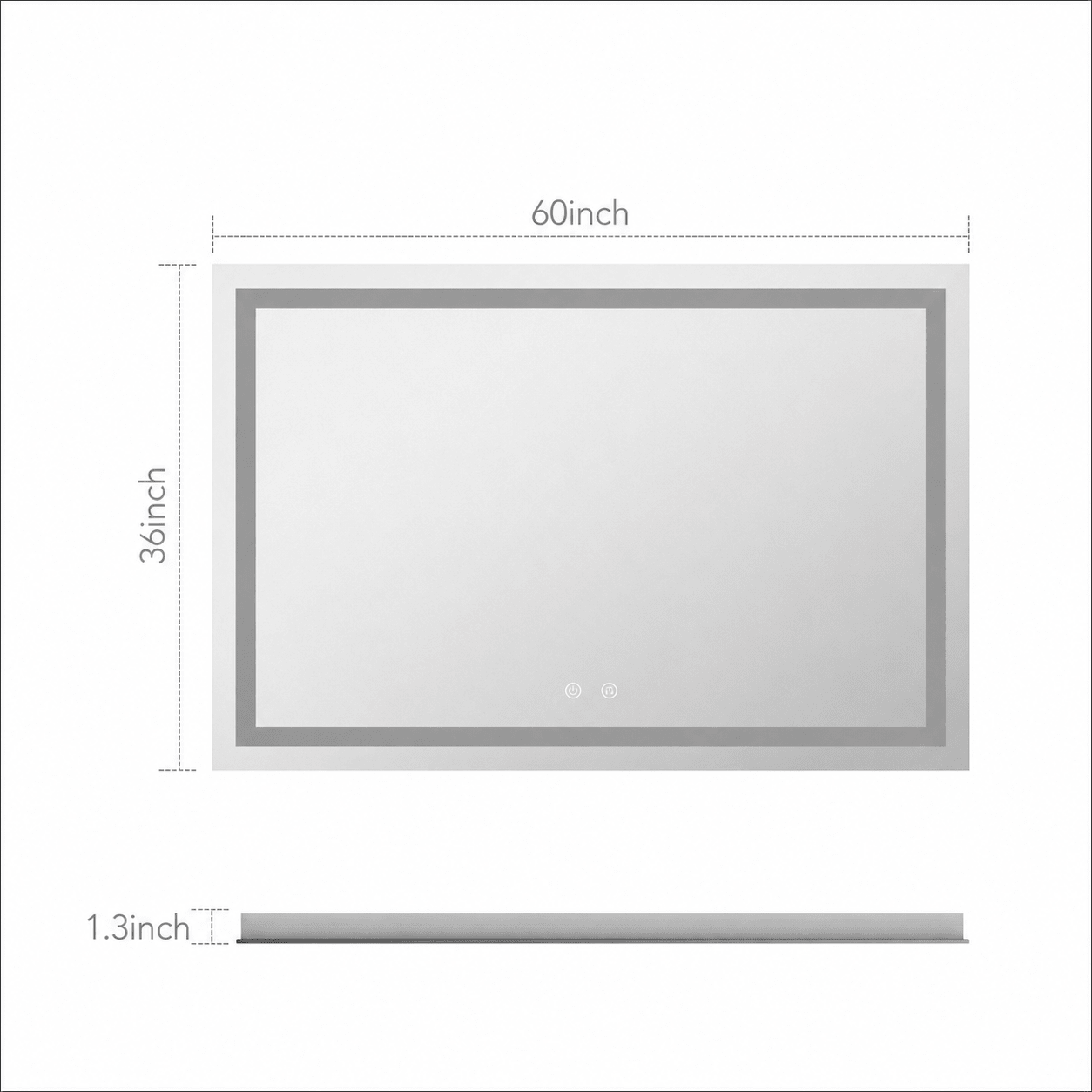 30"-72" LED Lighted Bathroom Mirror with Front & Back Illumination – Dimmable & Anti-Fog -LED MIrror30"x32"