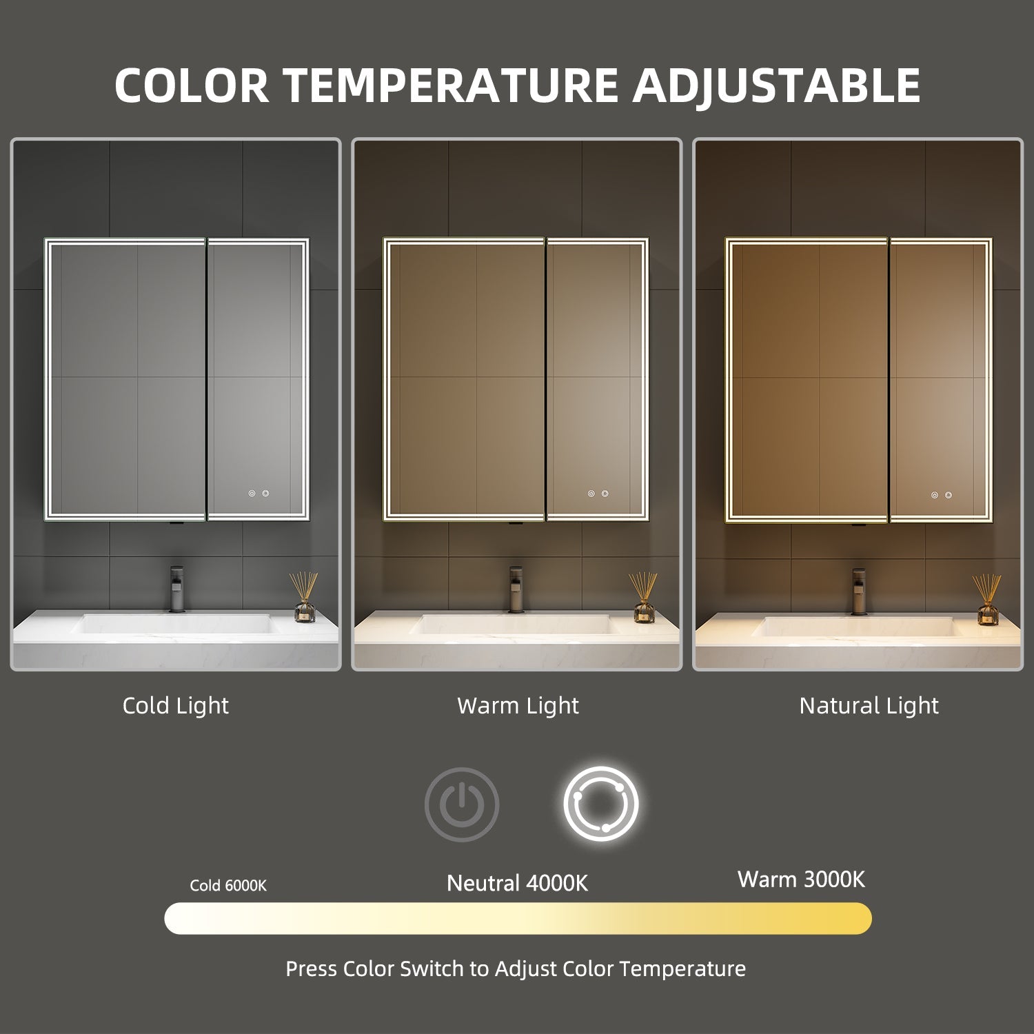 30"x32" LED Medicine Cabinet – Blum Hinges, Makeup Mirror, Built - in Outlet - Medicine Cabinet NeoNova Decor