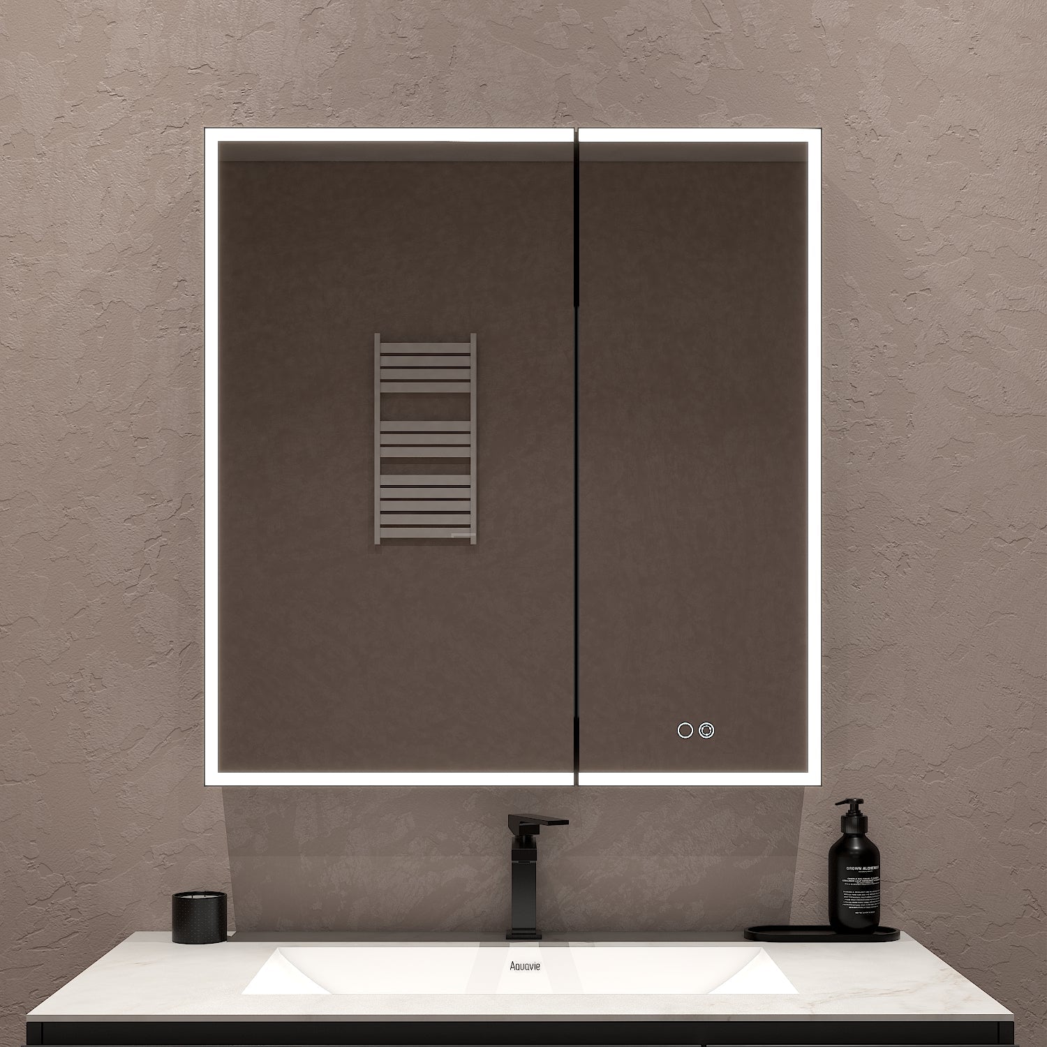 30"x32" LED Medicine Cabinet, Lighting & Outlet – Wall Mount/Recessed - Medicine Cabinet