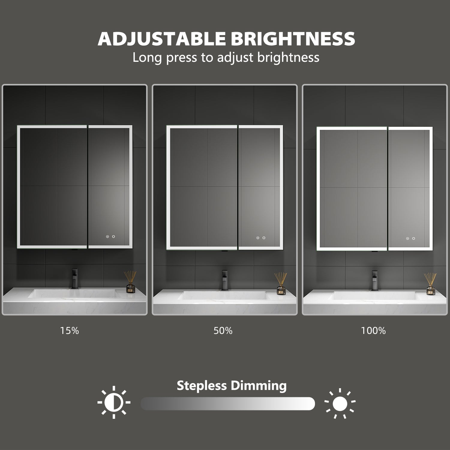 30"x32" LED Medicine Cabinet, Lighting & Outlet – Wall Mount/Recessed - Medicine Cabinet NeoNova Decor