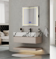 32", 36", 40" Sintered Stone Top with Hotel - Style Floating Bathroom Vanity - VanityCalacatta Black NeoNova Decor