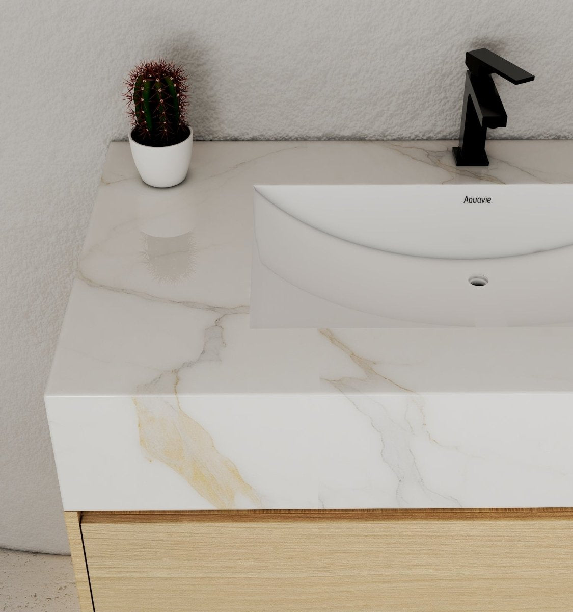 32", 36", 40" Sintered Stone Top with Hotel - Style Floating Bathroom Vanity - VanityCalacatta Gold NeoNova Decor