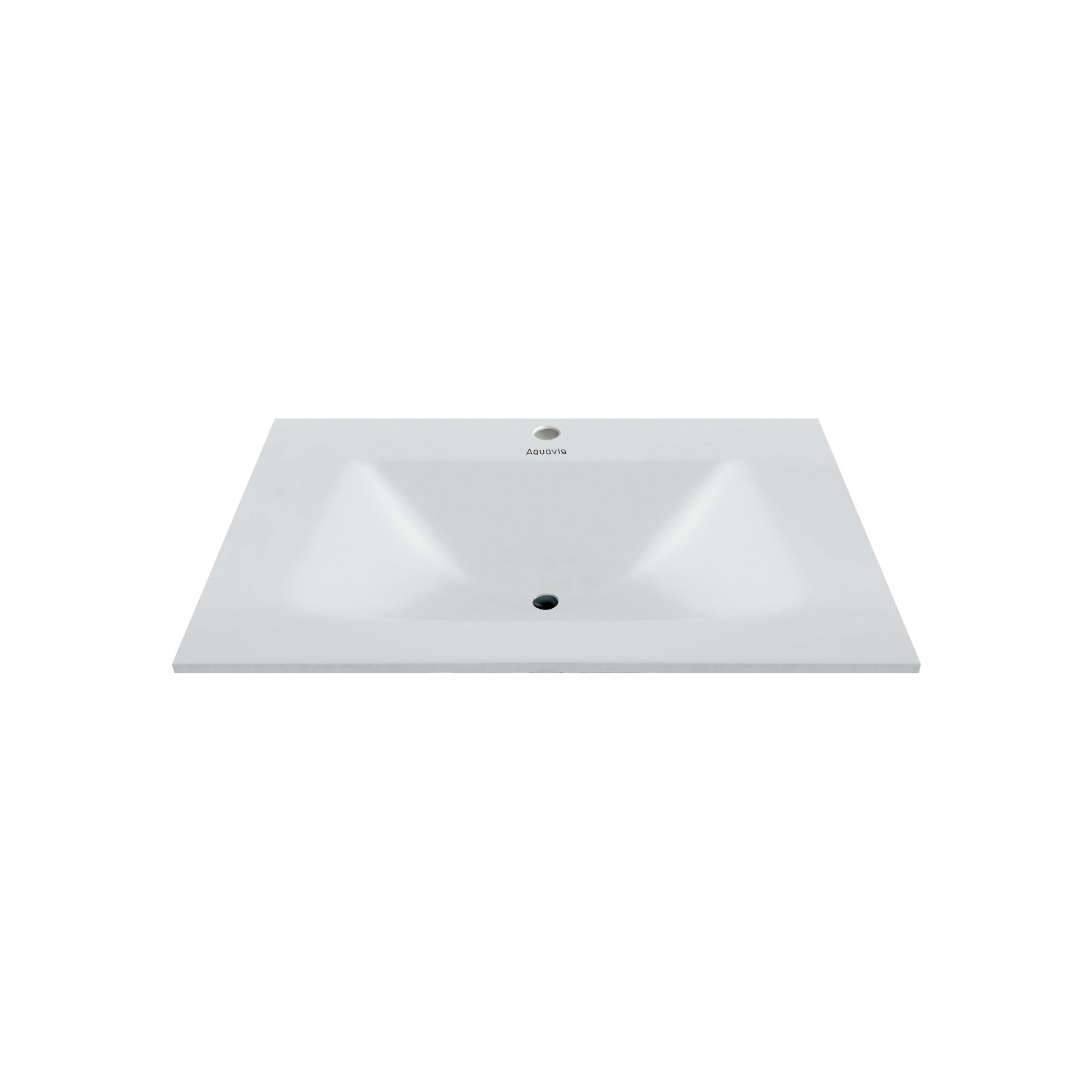 32", 36", 40" Thermoformed Sintered Stone Vanity Top with Integrated Basin – Pure White - VanityPure White NeoNova Decor