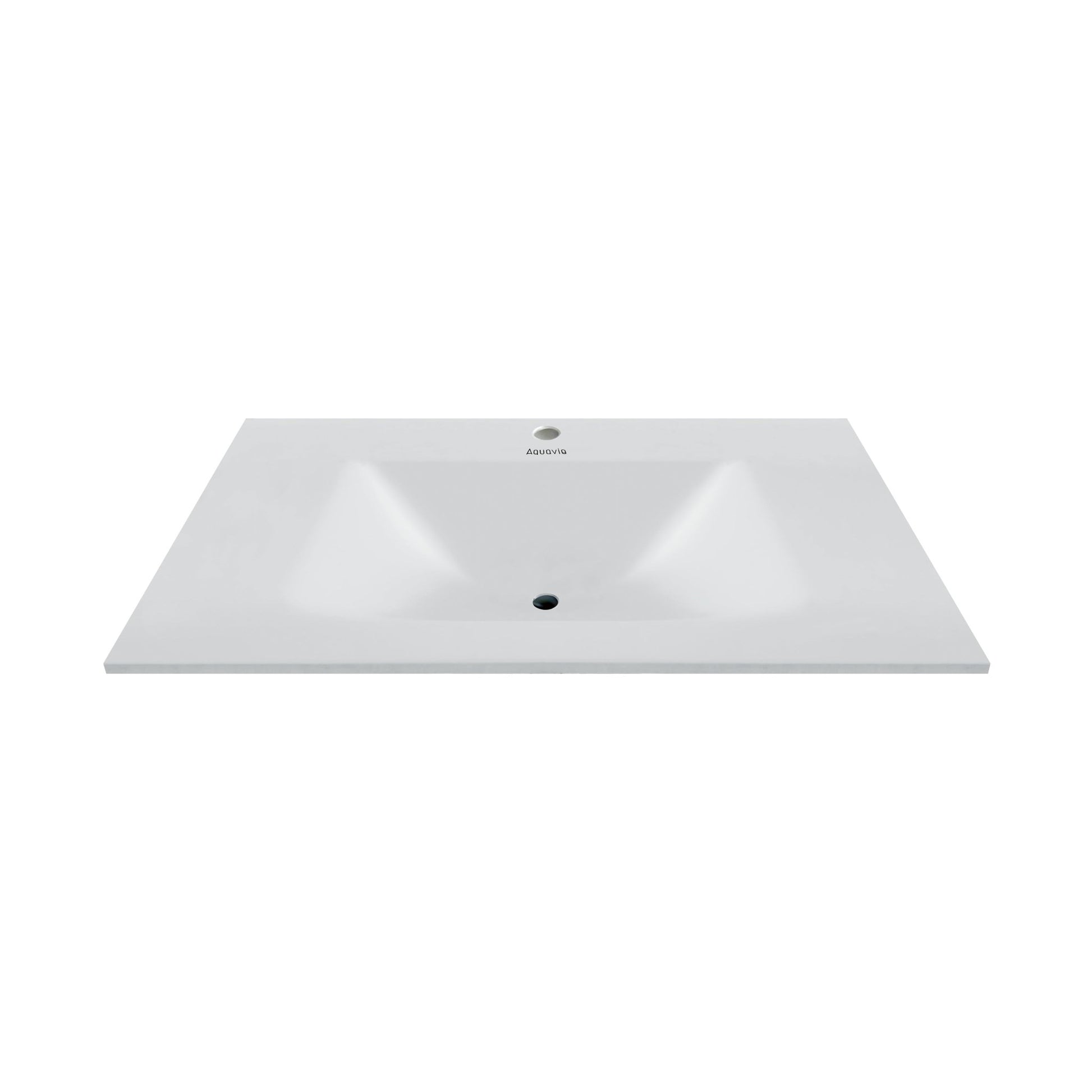 32", 36", 40" Thermoformed Sintered Stone Vanity Top with Integrated Basin – Pure White - VanityPure White NeoNova Decor