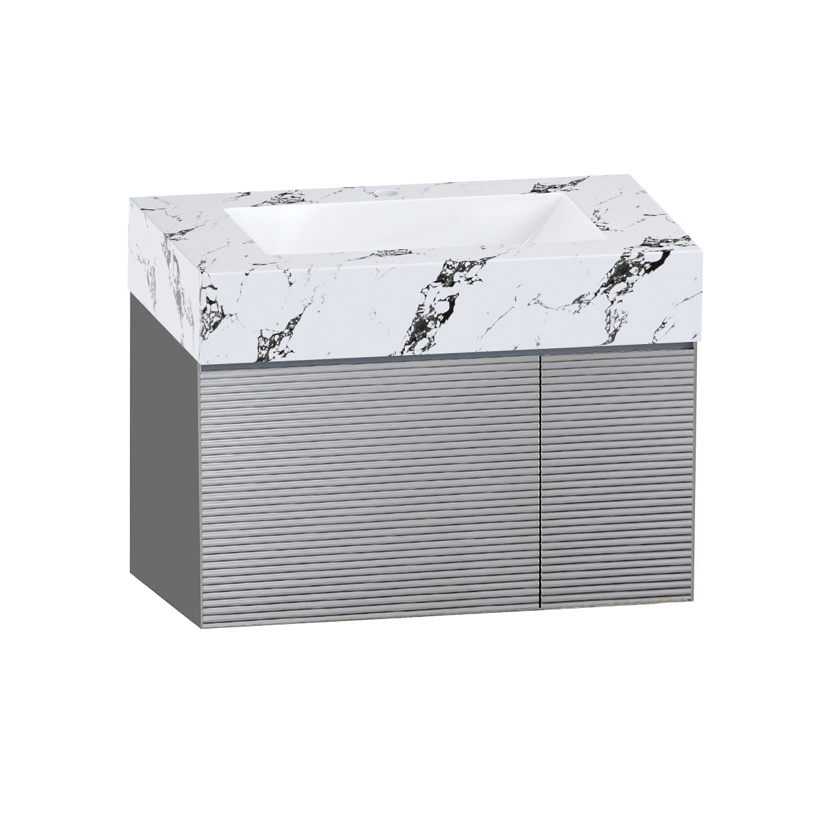 32", 36" Stone Top with Light Gray Engineered Wood Floating Bathroom Vanity - Vanity36" NeoNova Decor