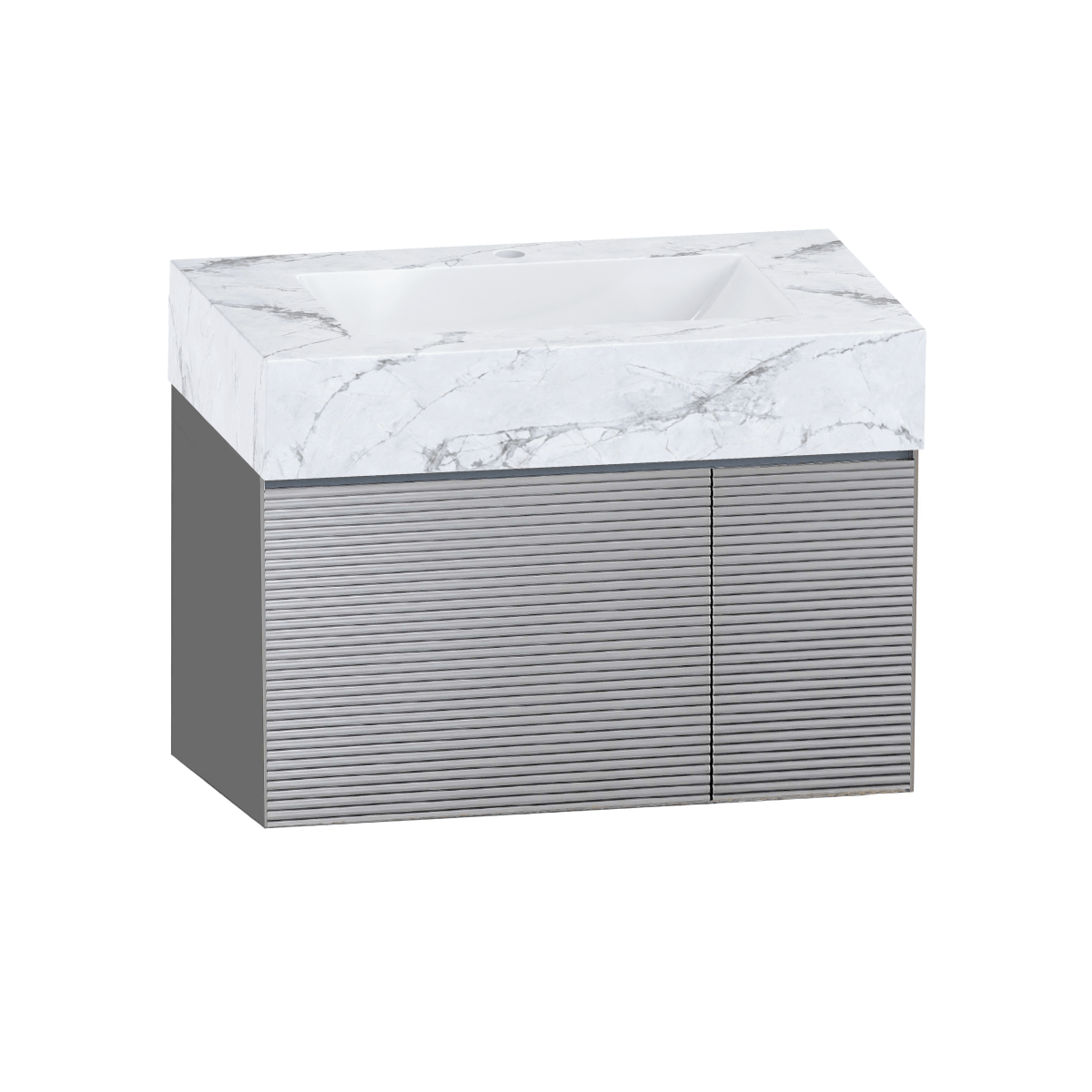 32", 36" Stone Top with Light Gray Engineered Wood Floating Bathroom Vanity - Vanity36" NeoNova Decor