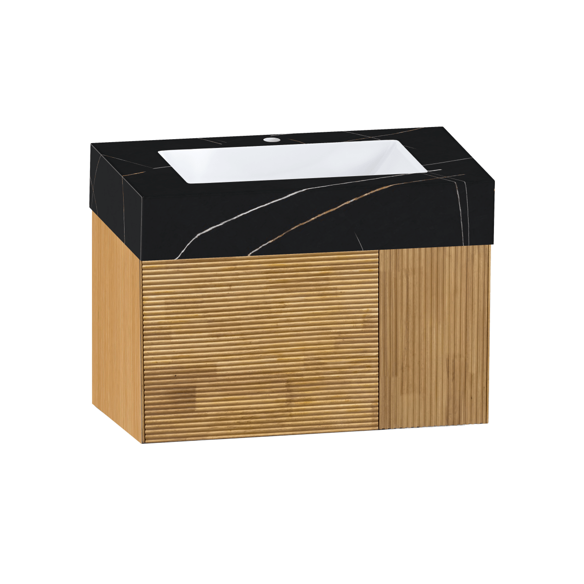 32", 36" Stone Top with Oak Engineered Wood Floating Bathroom Vanity - Vanity36" NeoNova Decor