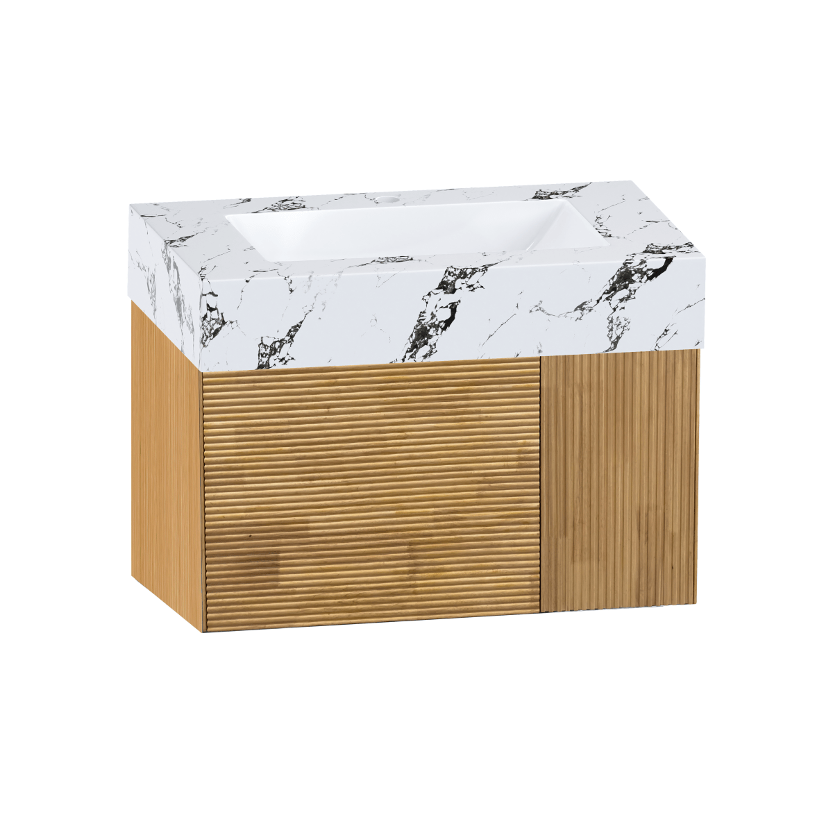 32", 36" Stone Top with Oak Engineered Wood Floating Bathroom Vanity - Vanity36" NeoNova Decor