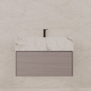 32"/ 36"/40" White Grey Oak Single Sink Floating Bathroom Vanity with Sintered Stone Top - VanityIce Grey NeoNova Decor