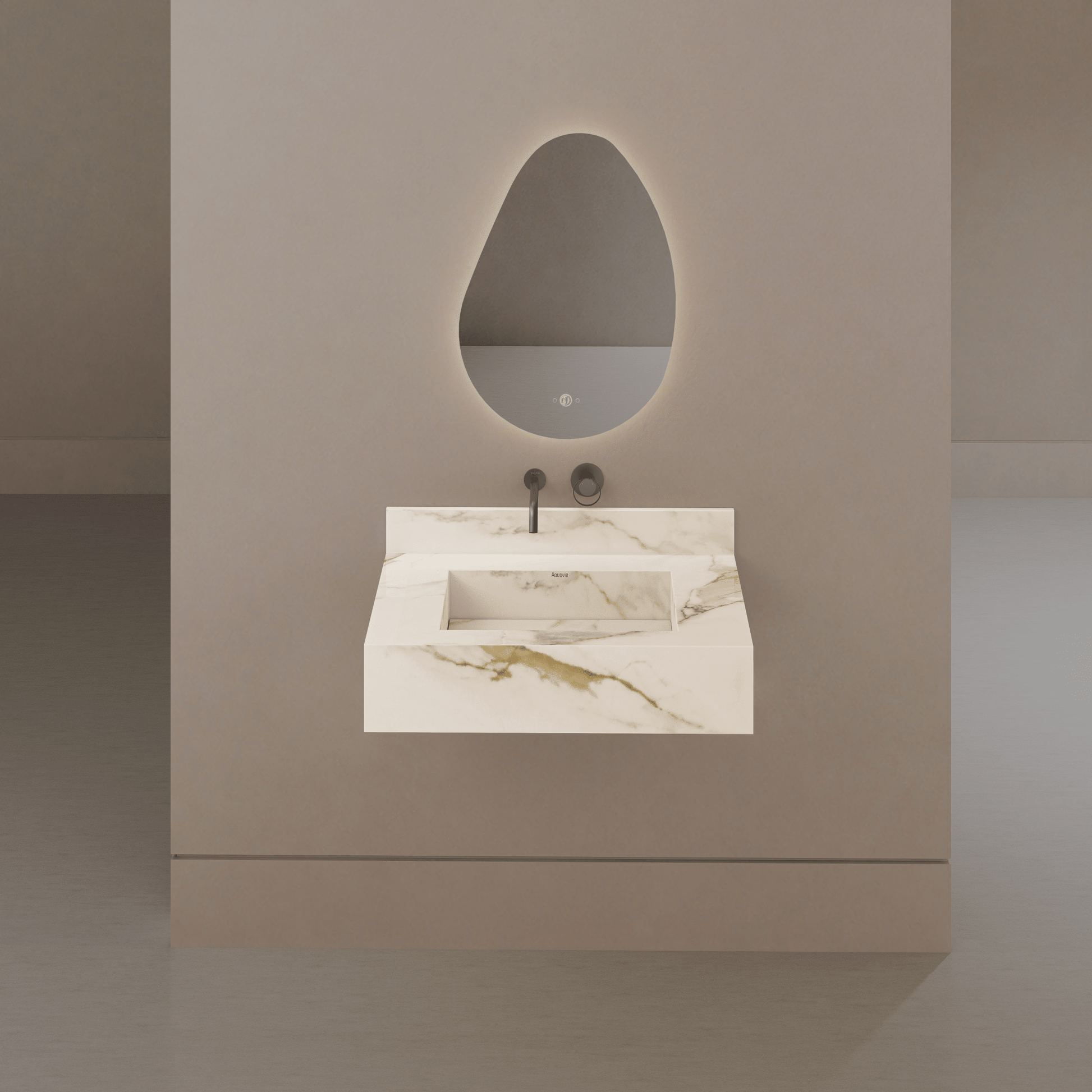 32" / 40" Monolithic Floating Vanity | Calacatta Gold Sintered Stone Single Sink -Vanity32"