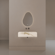 32" / 40" Monolithic Floating Vanity | Calacatta Gold Sintered Stone Single Sink -Vanity32"