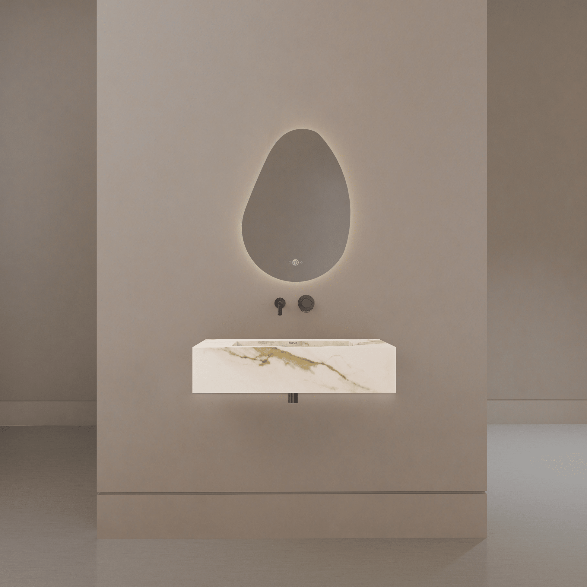 32" / 40" Monolithic Floating Vanity | Calacatta Gold Sintered Stone Single Sink -Vanity32"