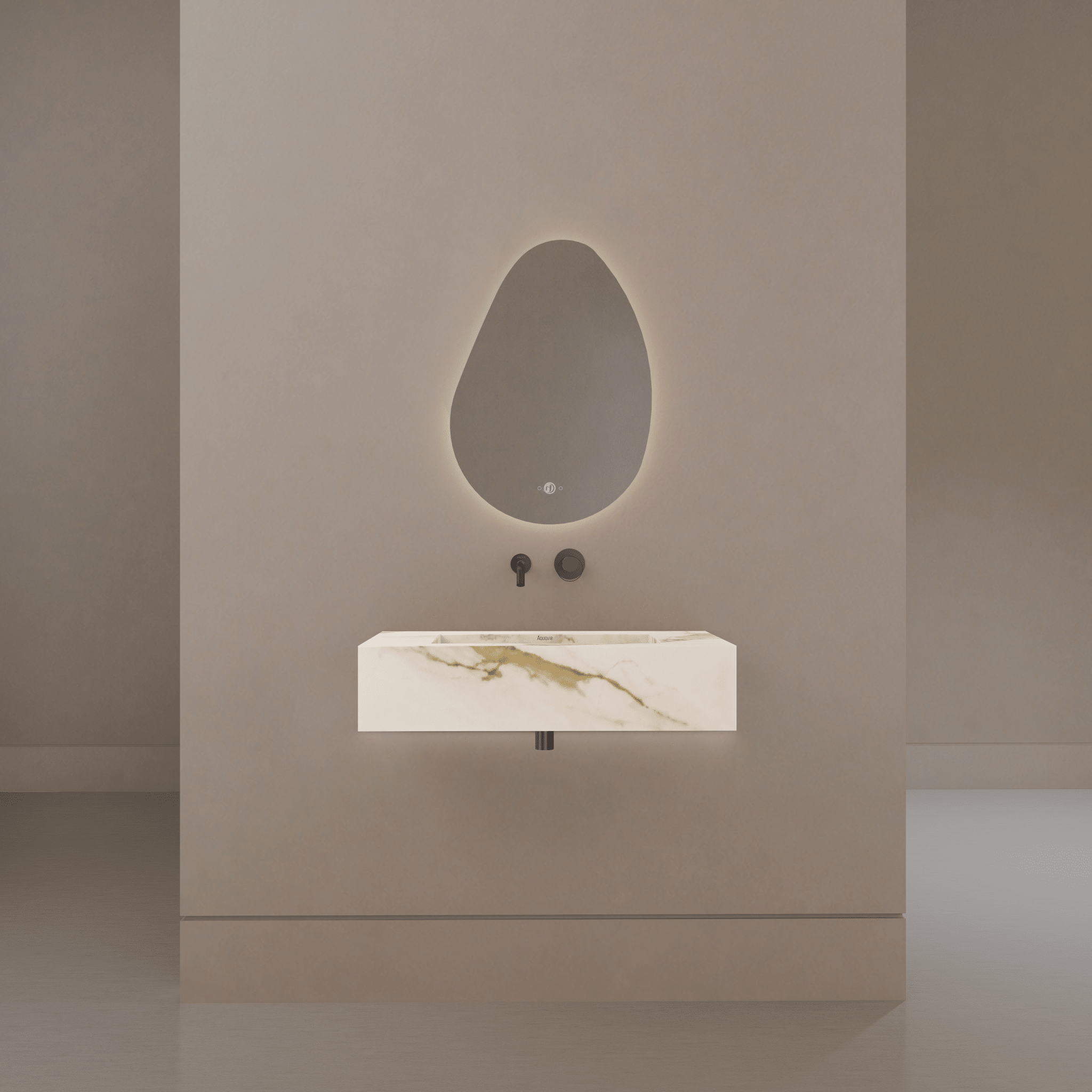 32" / 40" Monolithic Floating Vanity | Calacatta Gold Sintered Stone Single Sink -Vanity32"