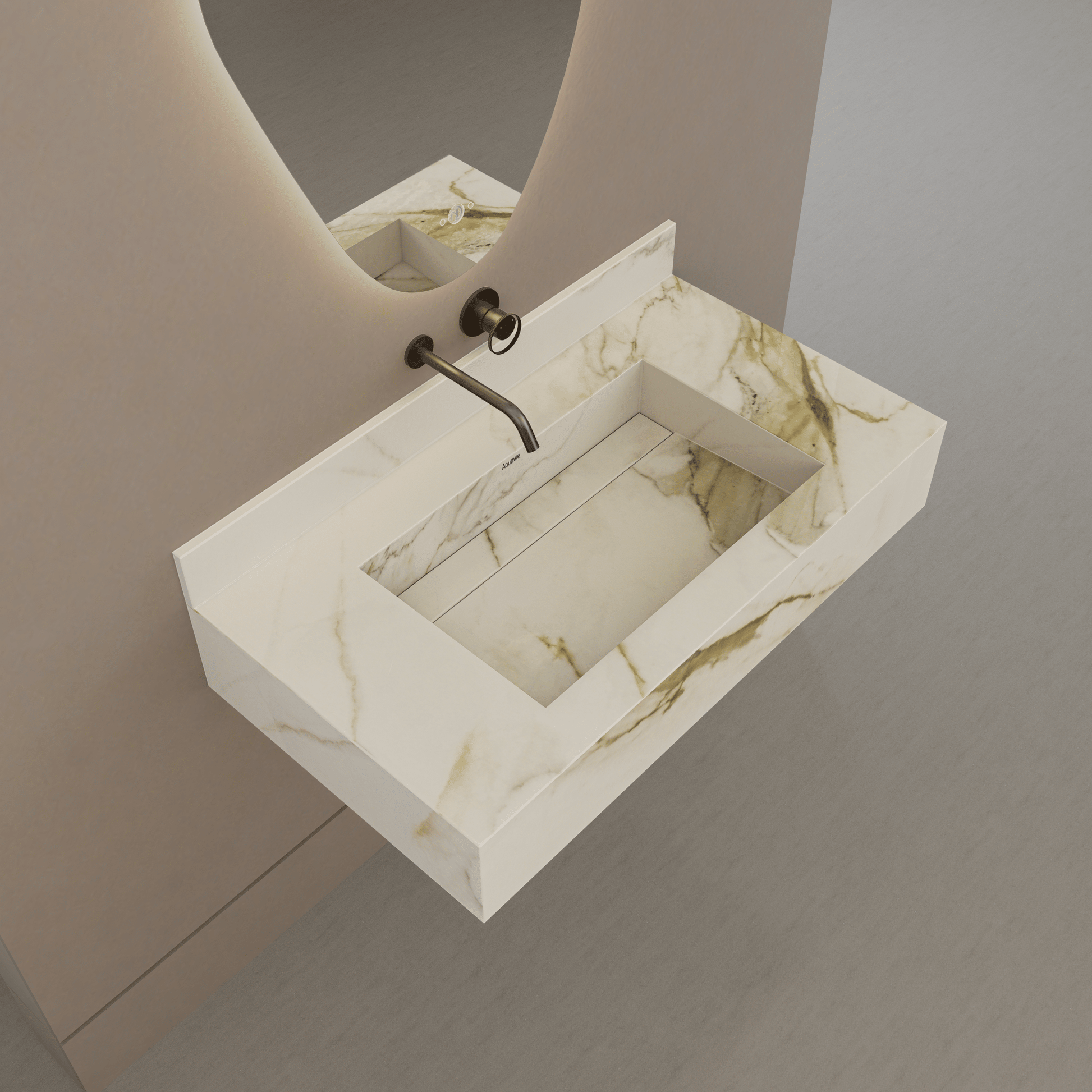 32" / 40" Monolithic Floating Vanity | Calacatta Gold Sintered Stone Single Sink -Vanity40"