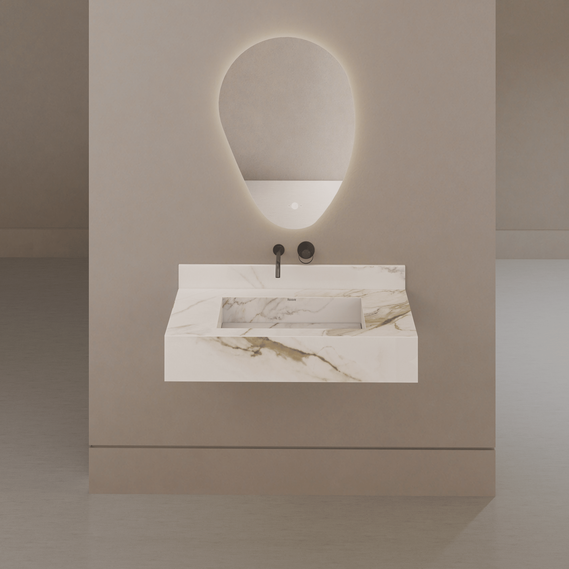 32" / 40" Monolithic Floating Vanity | Calacatta Gold Sintered Stone Single Sink -Vanity40"