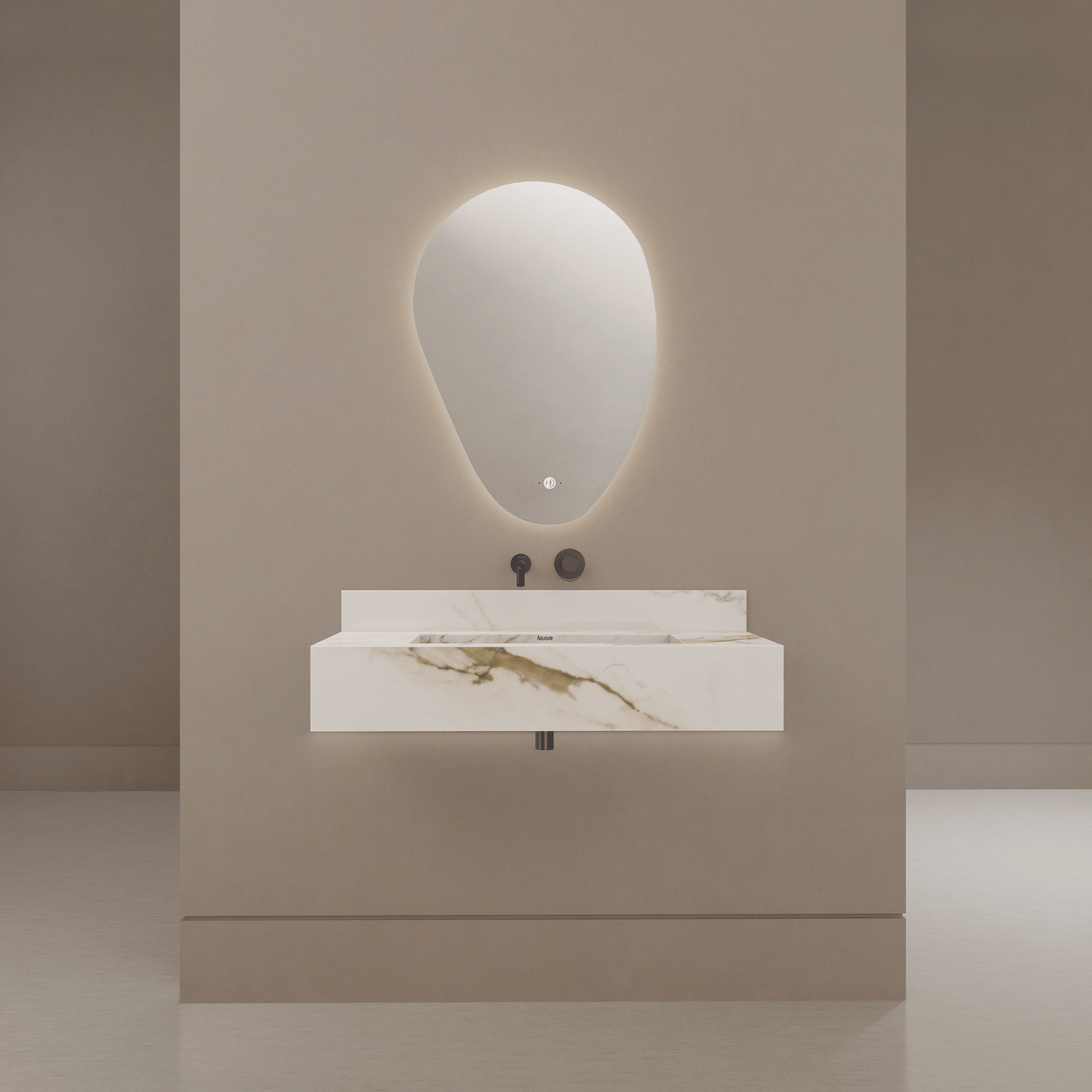 32" / 40" Monolithic Floating Vanity | Calacatta Gold Sintered Stone Single Sink -Vanity40"
