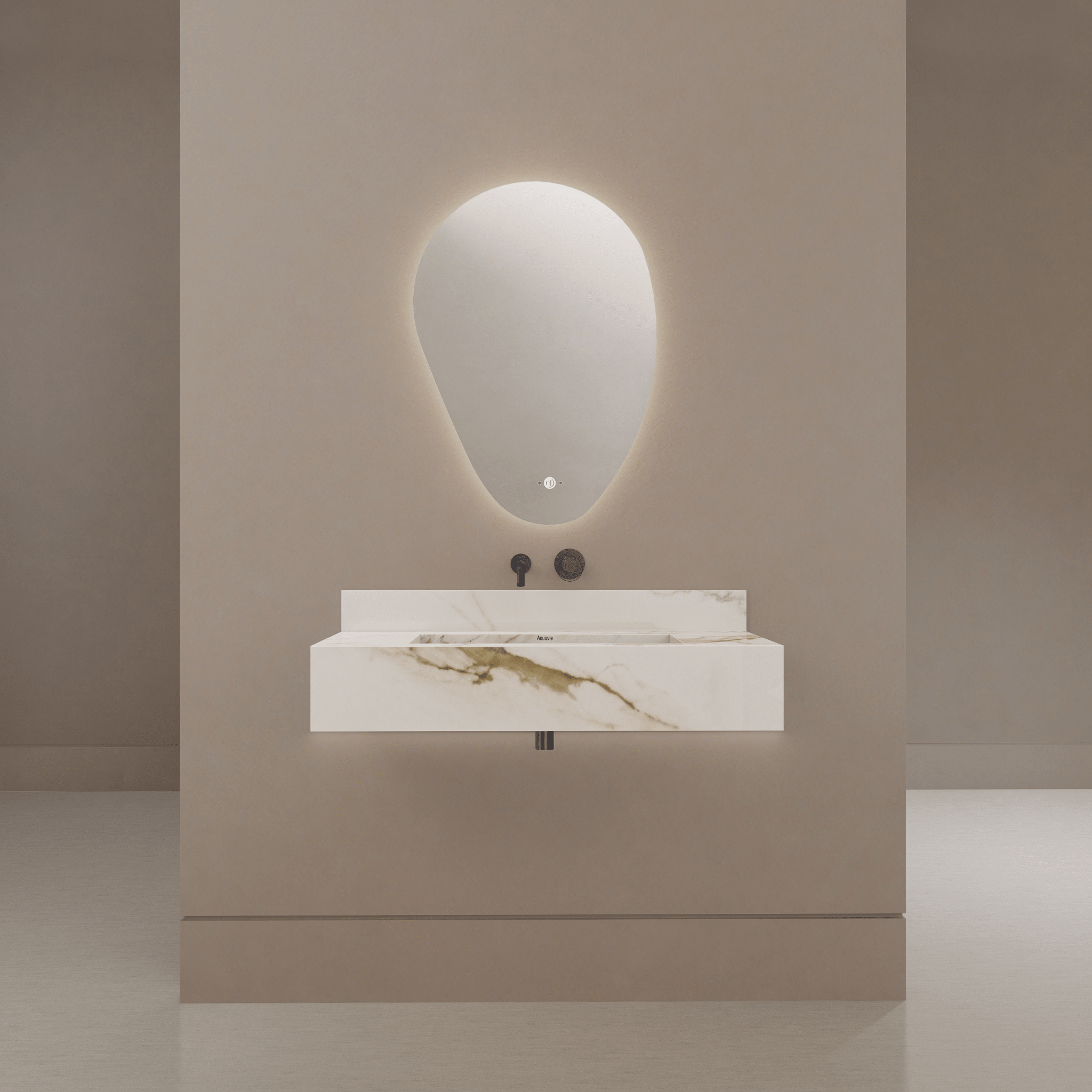 32" / 40" Monolithic Floating Vanity | Calacatta Gold Sintered Stone Single Sink -Vanity40"