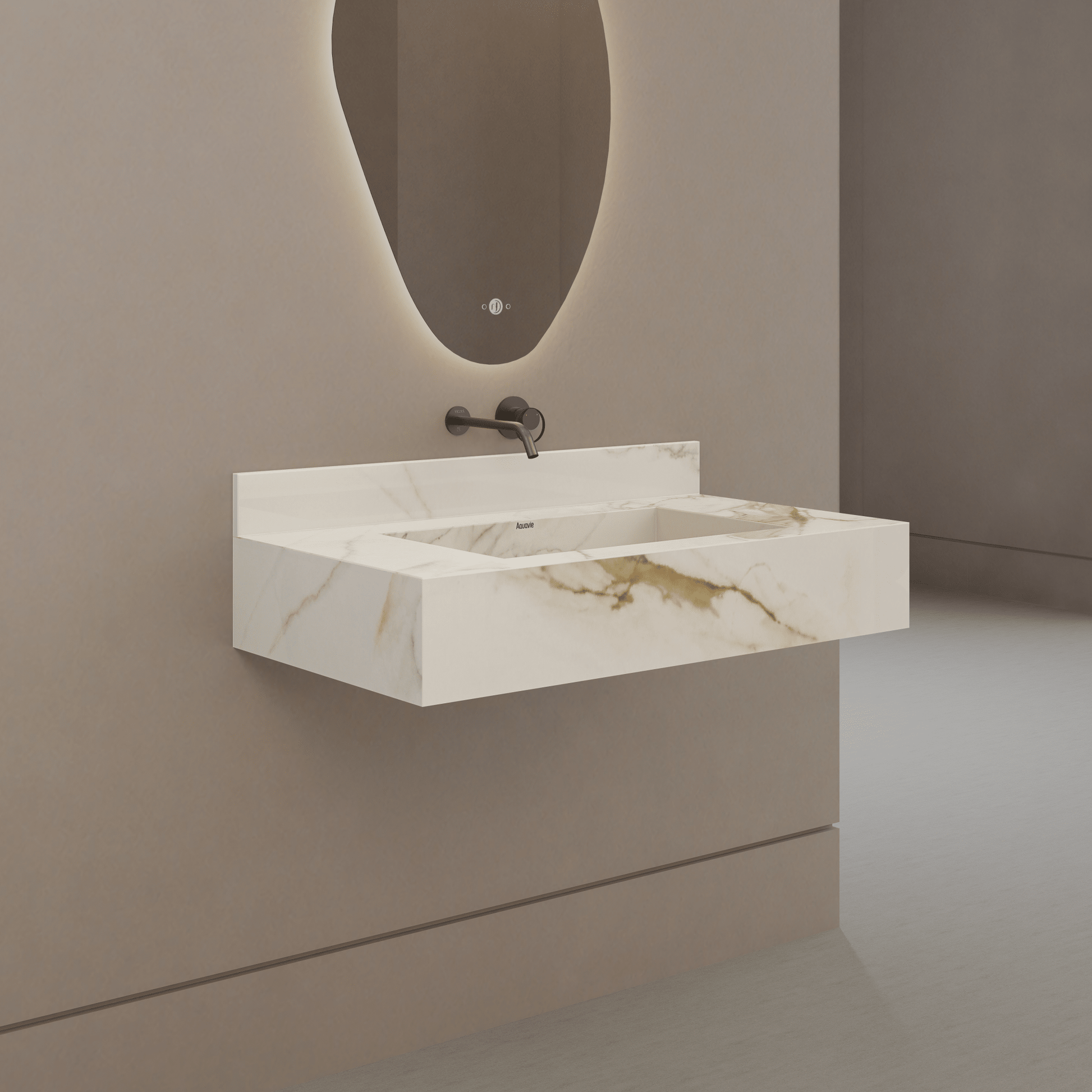 32" / 40" Monolithic Floating Vanity | Calacatta Gold Sintered Stone Single Sink -Vanity40"