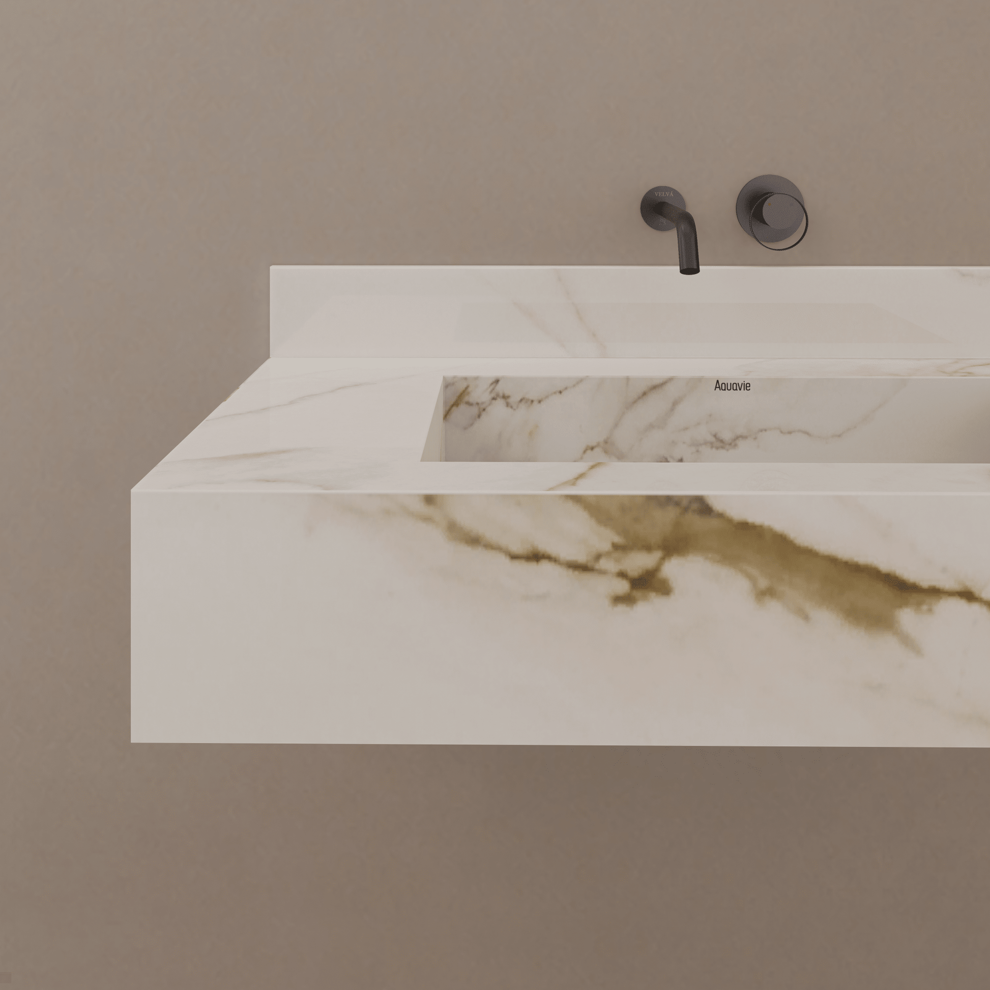 32" / 40" Monolithic Floating Vanity | Calacatta Gold Sintered Stone Single Sink -Vanity40"