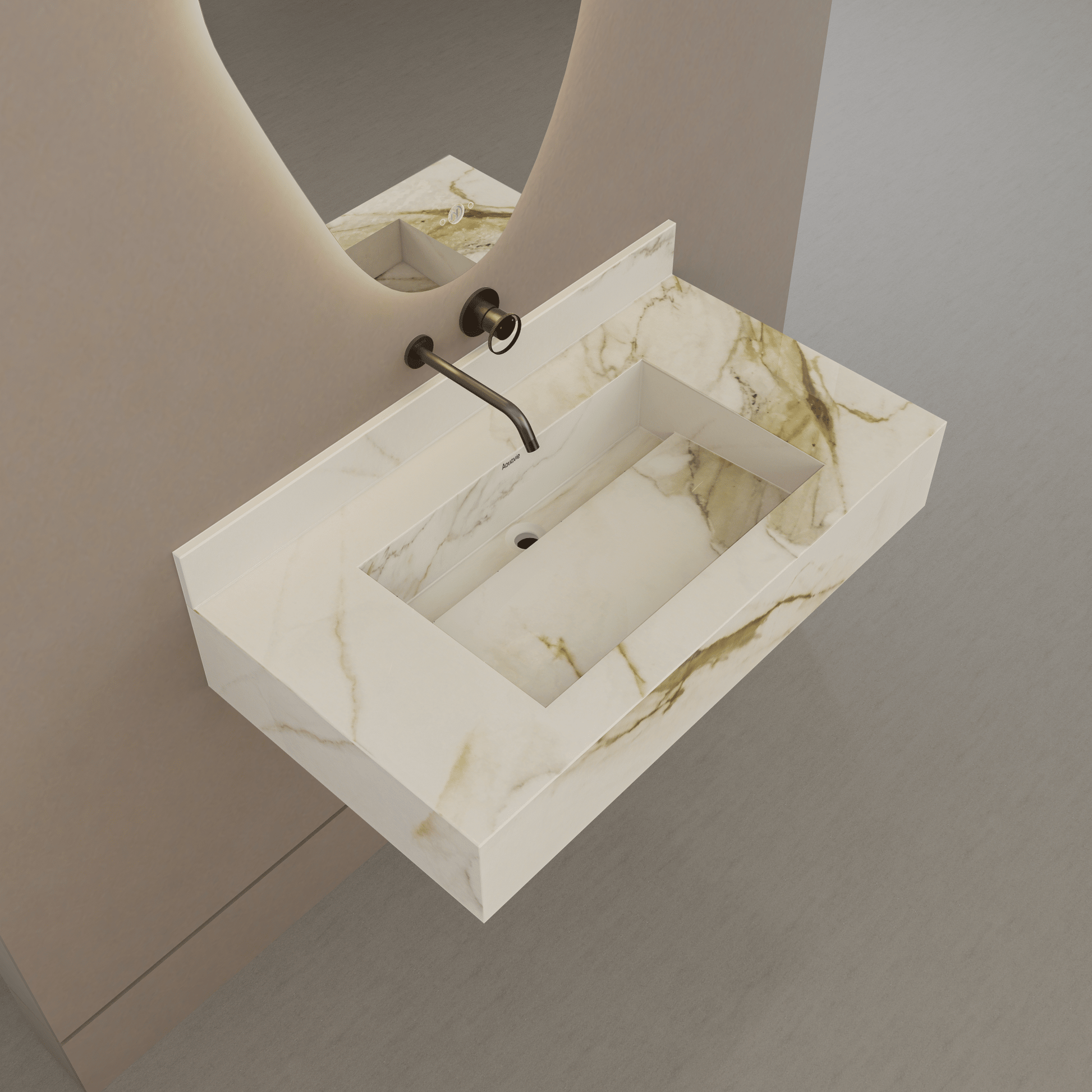 32" / 40" Monolithic Floating Vanity | Calacatta Gold Sintered Stone Single Sink -Vanity40"