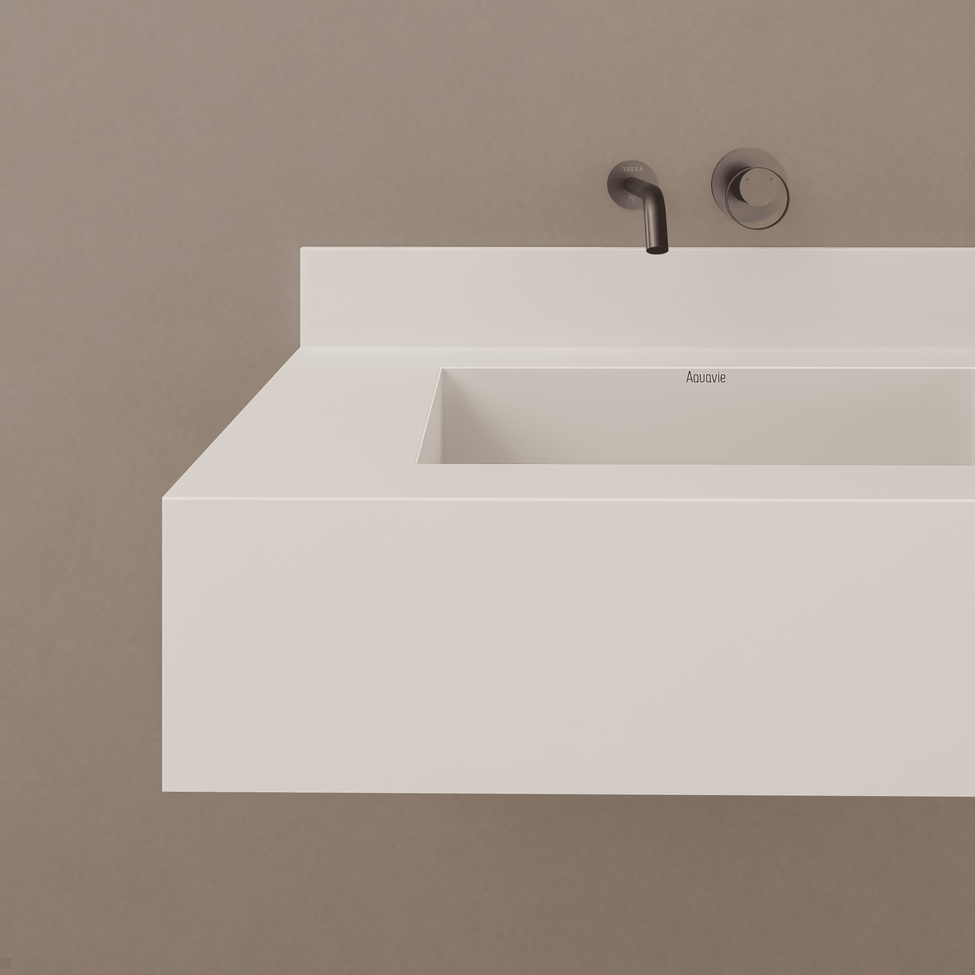 32" / 40" Monolithic Floating Vanity & Integrated Top | Glacier White Sintered Stone Single Sink with Hidden Drain -Vanity32"