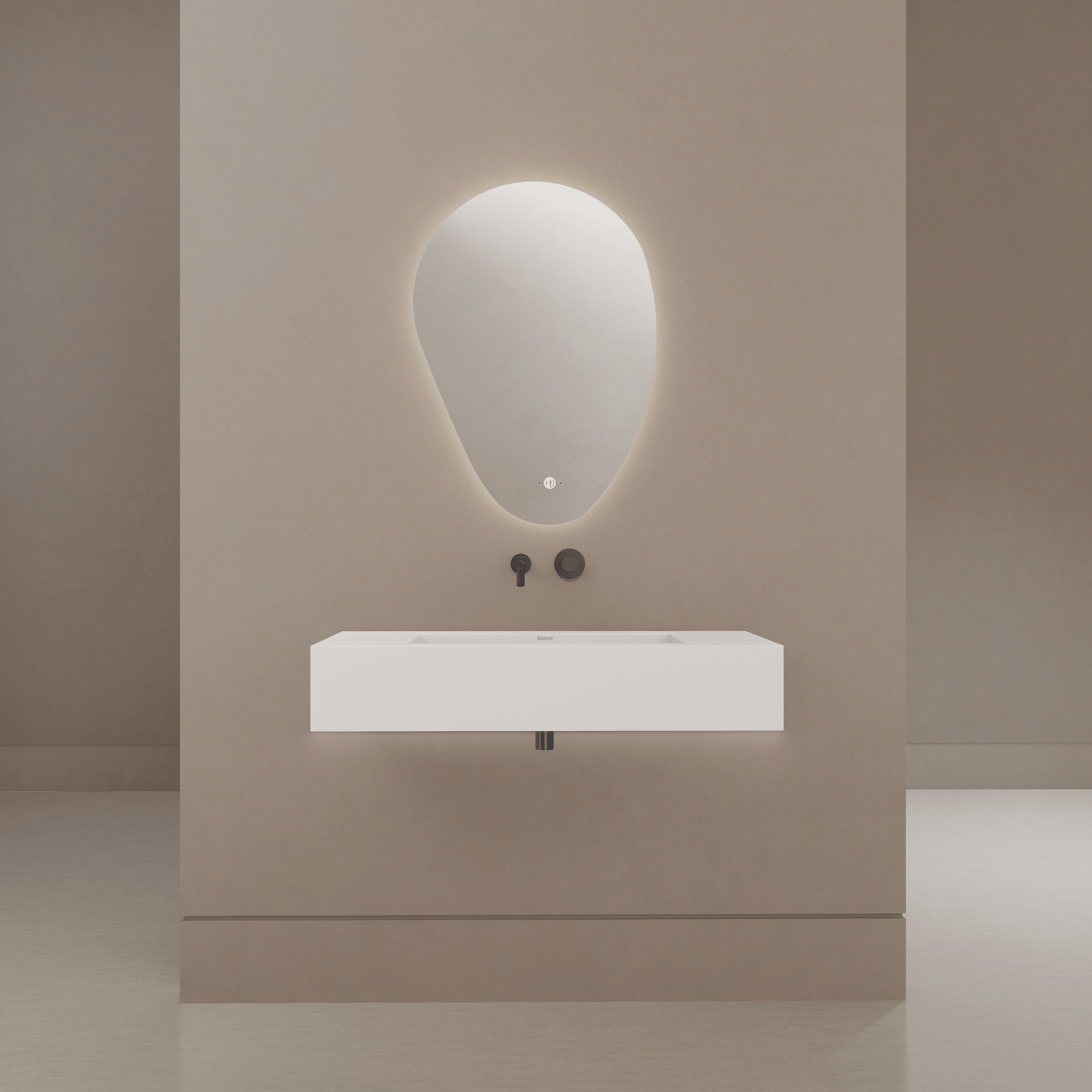 32" / 40" Monolithic Floating Vanity & Integrated Top | Glacier White Sintered Stone Single Sink with Hidden Drain -Vanity32"