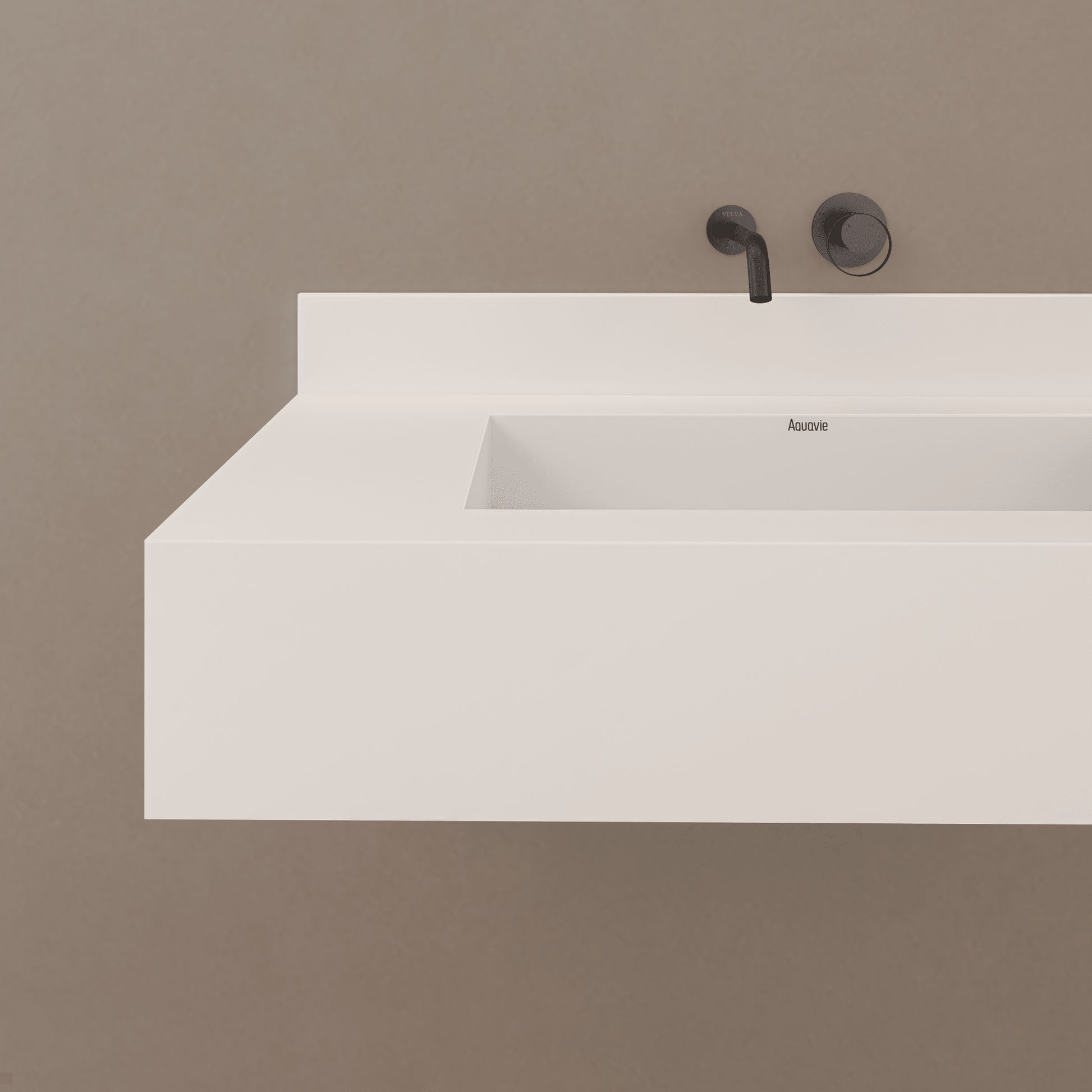 32" / 40" Monolithic Floating Vanity & Integrated Top | Glacier White Sintered Stone Single Sink with Hidden Drain -Vanity40"
