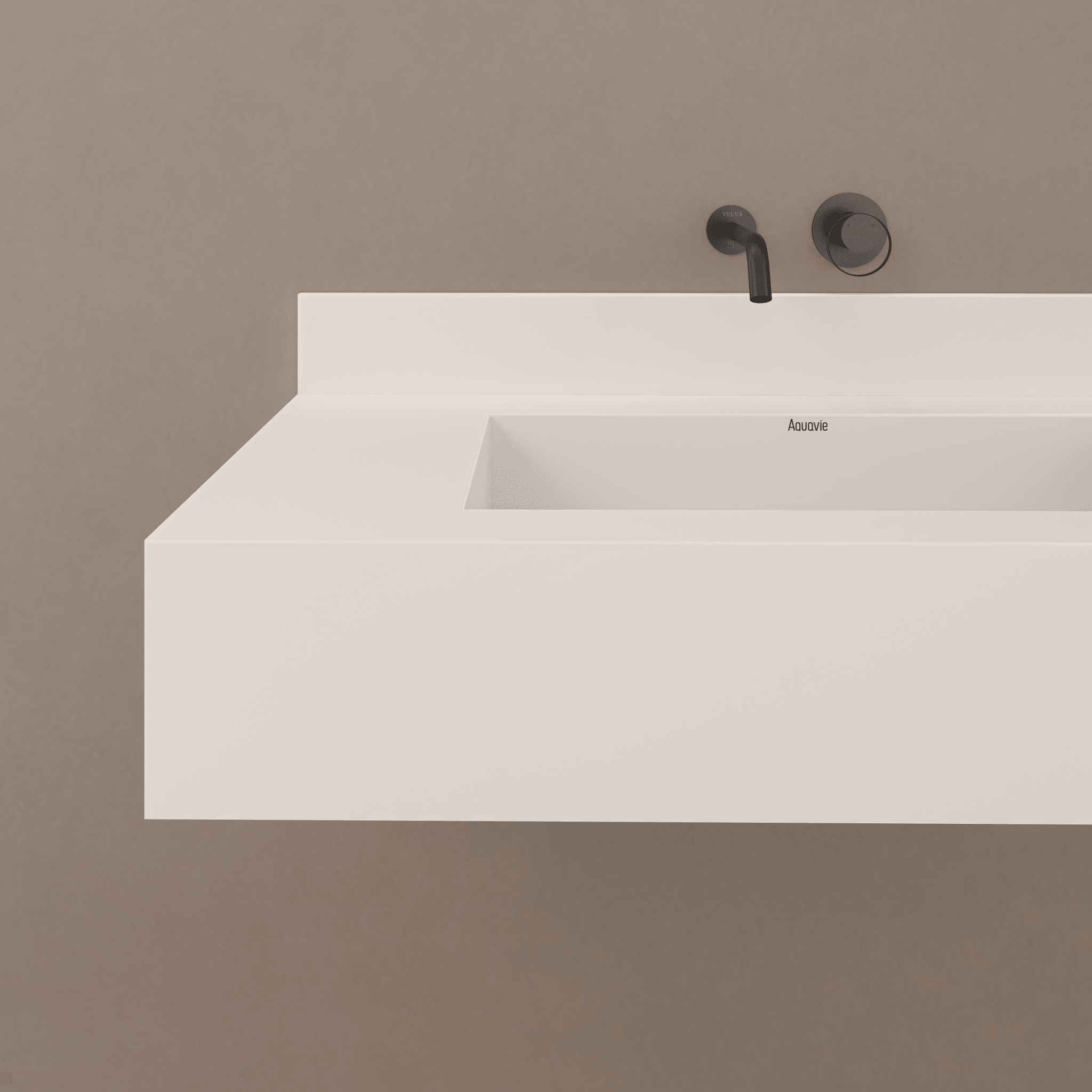 32" / 40" Monolithic Floating Vanity & Integrated Top | Glacier White Sintered Stone Single Sink with Hidden Drain -Vanity40"