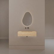 32" / 40" Monolithic Floating Vanity | Natural Travertine Sintered Stone Single Sink -Vanity32"