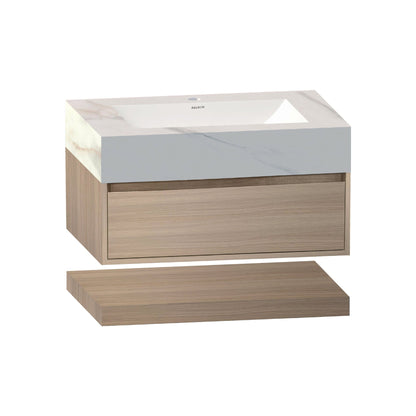 32" & 40" Sintered Stone Top with Hotel - Style Floating Bathroom Vanity A2.1 - VanityAGHTQ NeoNova Decor
