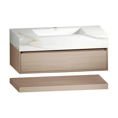 32" & 40" Sintered Stone Top with Hotel - Style Floating Bathroom Vanity A2.1 - VanityHHT NeoNova Decor