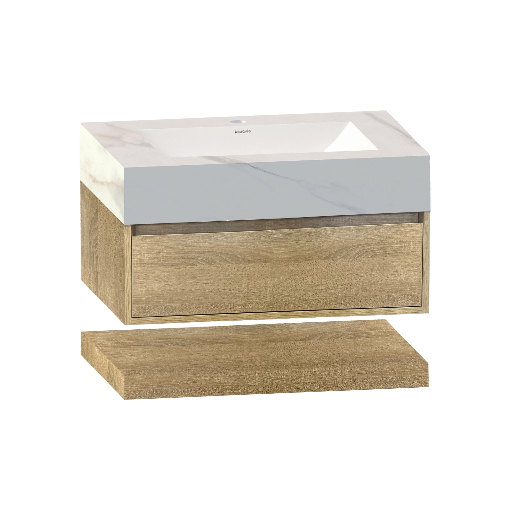 32" & 40" Sintered Stone Top with Hotel - Style Floating Bathroom Vanity A2.1 - VanityXTX NeoNova Decor