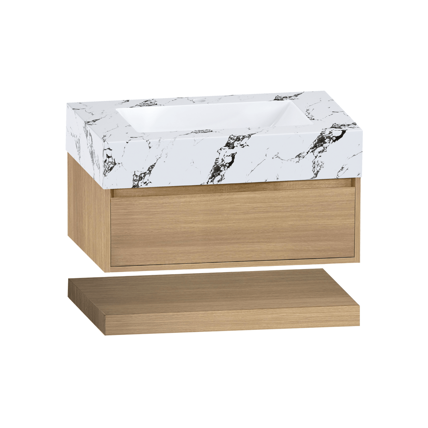 32" & 40" Sintered Stone Top with Hotel - Style Floating Bathroom Vanity - Vanitycalacatta black NeoNova Decor