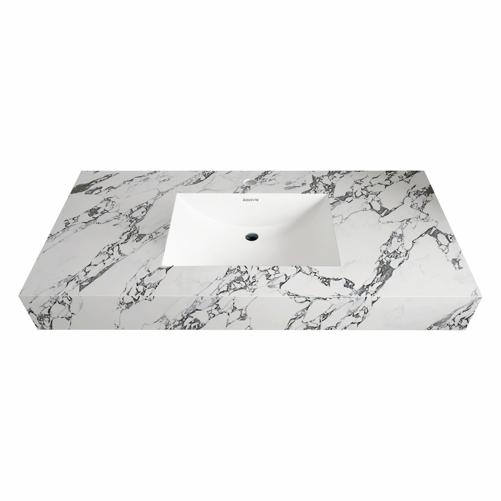 32" - 71" Seamless Sintered Stone Vanity Top with Integrated Basin - VanityCalacatta Black