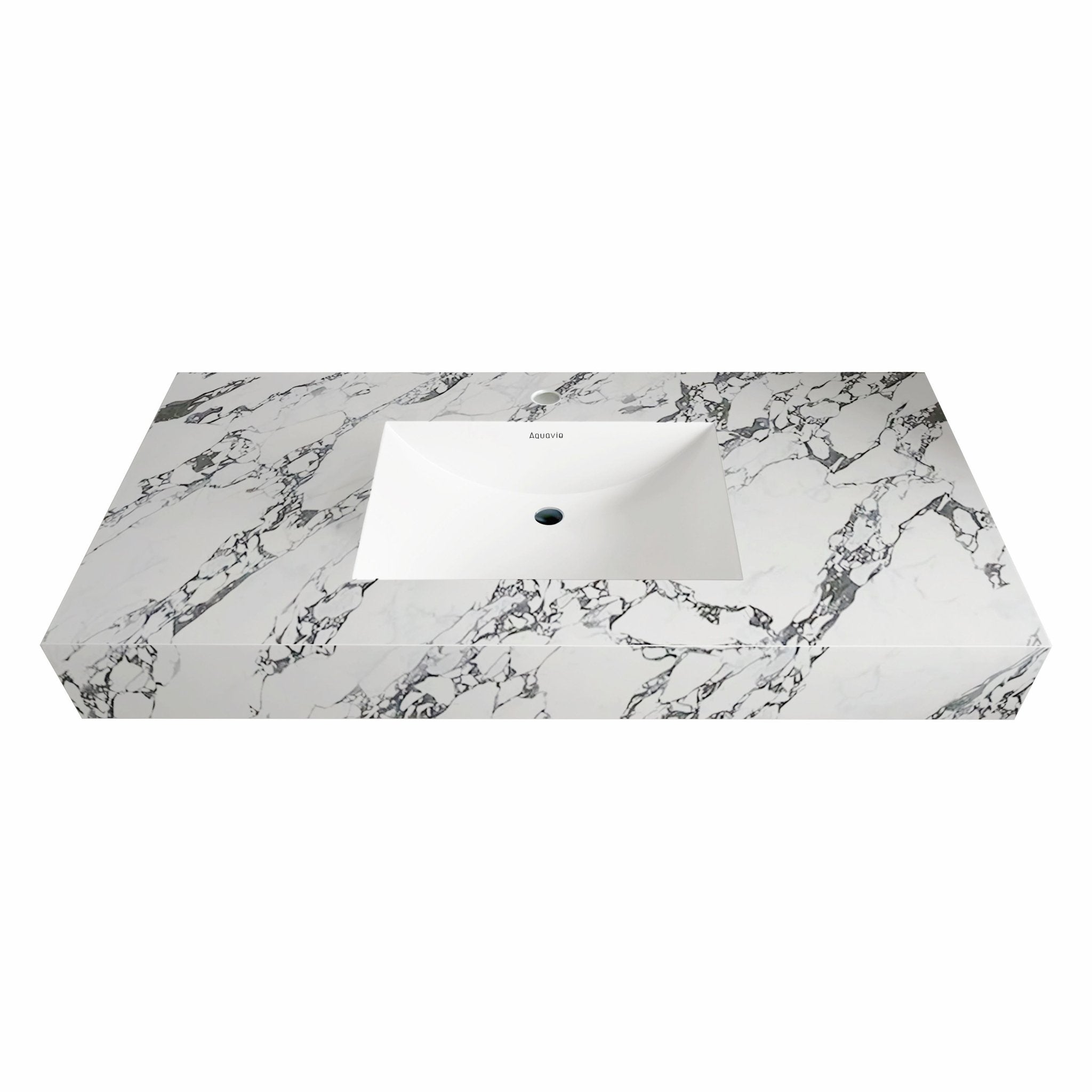 32" - 71" Seamless Sintered Stone Vanity Top with Integrated Basin - VanityCalacatta Black