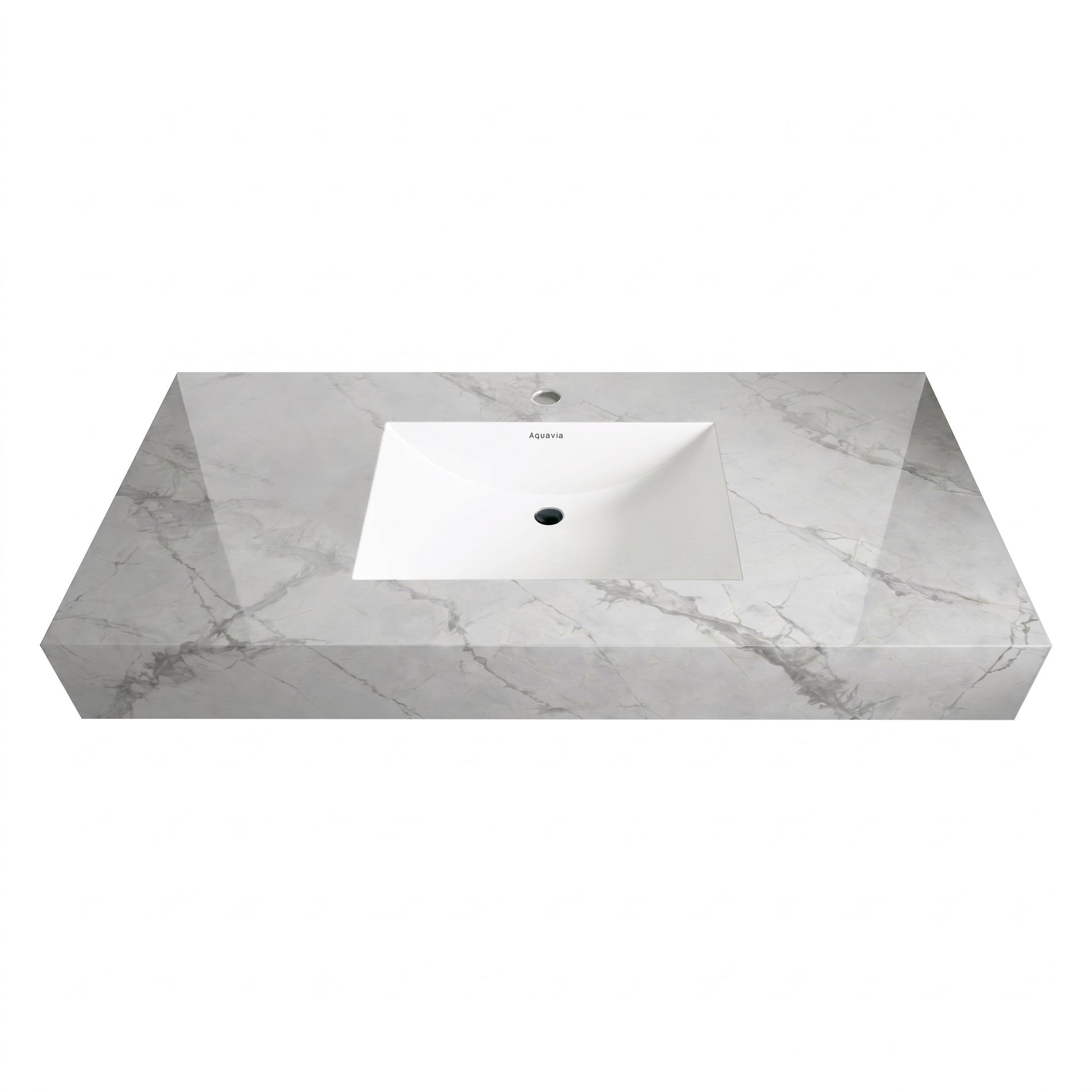32" - 71" Seamless Sintered Stone Vanity Top with Integrated Basin - VanityIce Grey