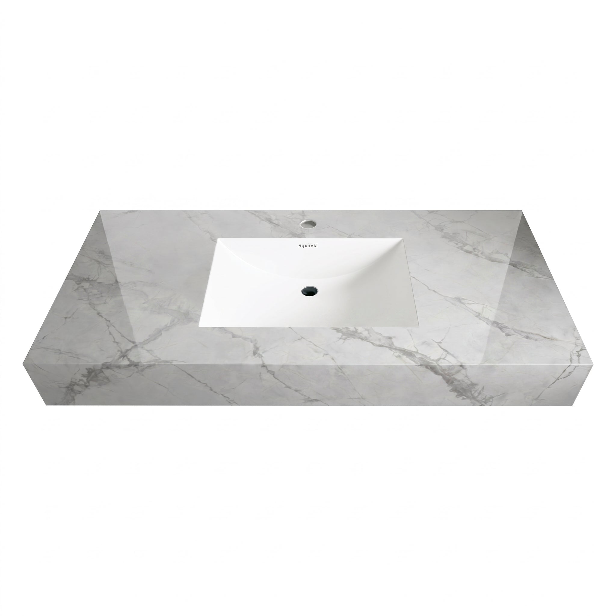 32" - 71" Seamless Sintered Stone Vanity Top with Integrated Basin - VanityIce Grey