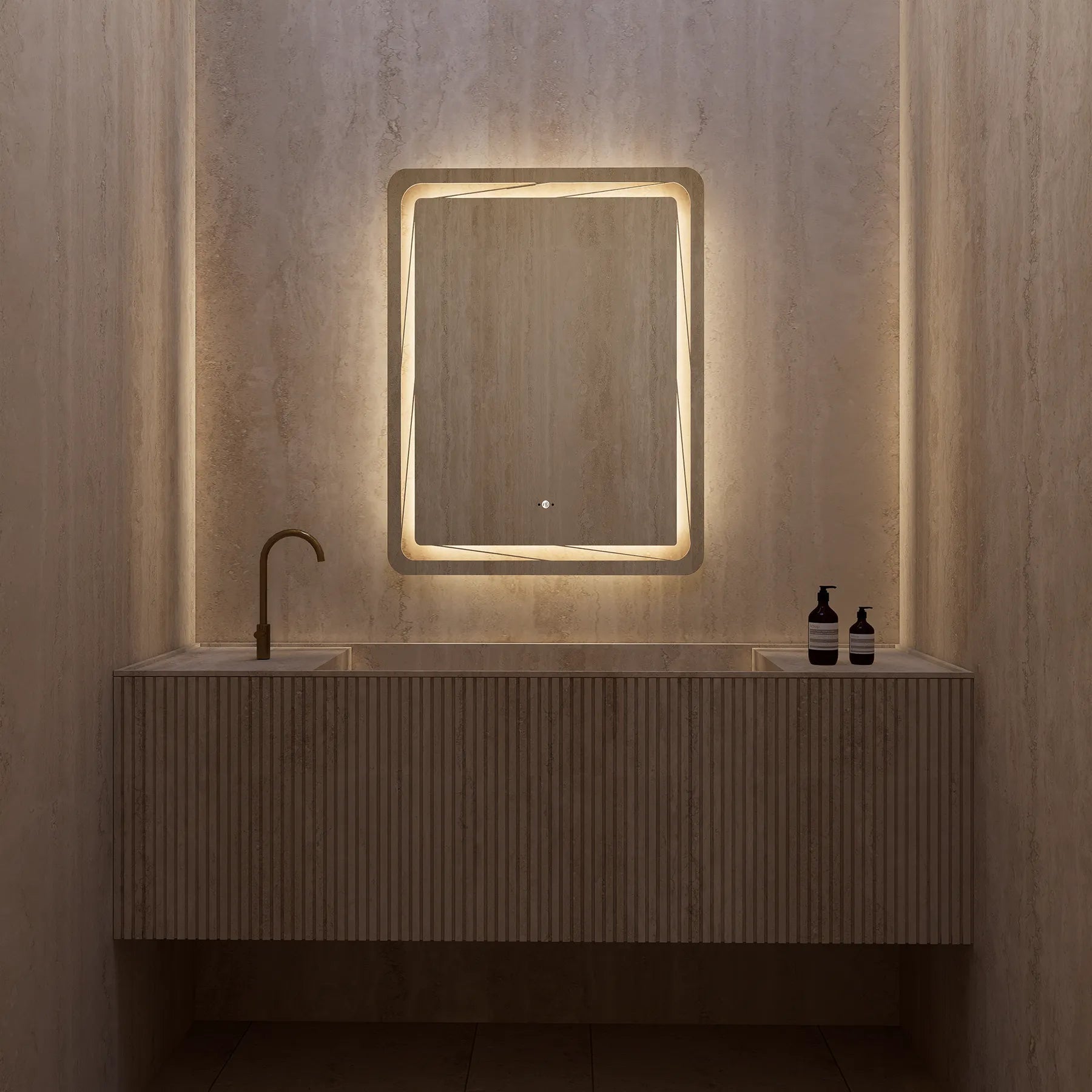 32" x 38" LED Mirror with Anti - Fog, CRI 90+ & Seamless Dimmable Lighting - LED MIrror32"x38"