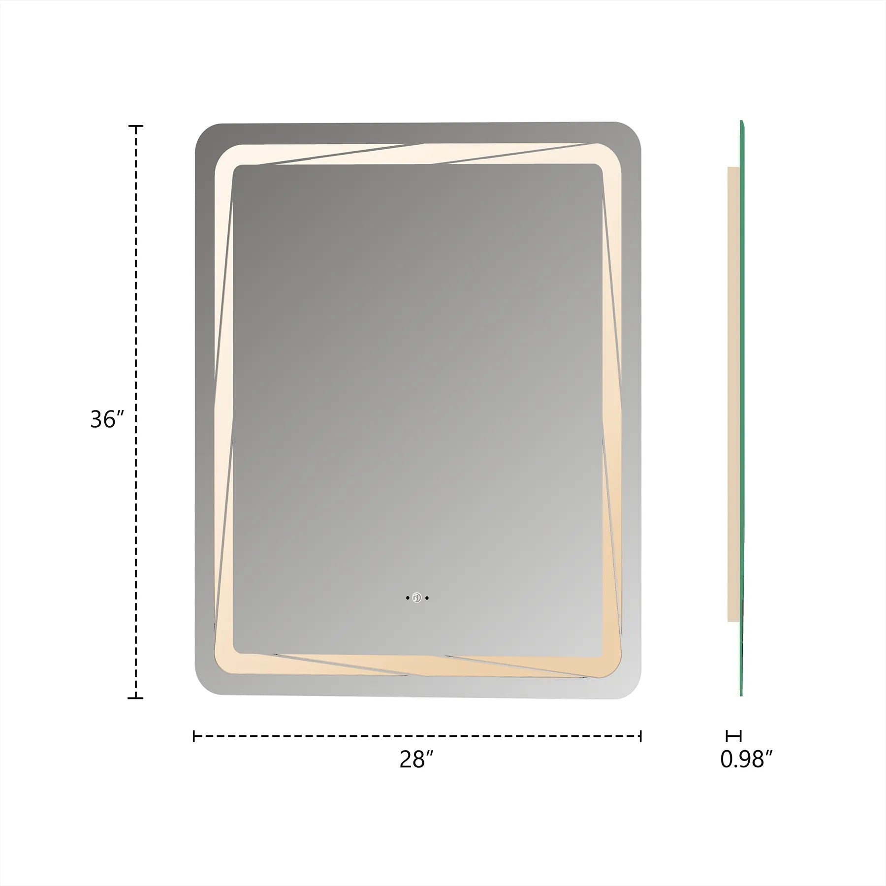 32" x 38" LED Mirror with Anti-Fog, CRI 90+ & Seamless Dimmable Lighting -LED MIrror32"x38"