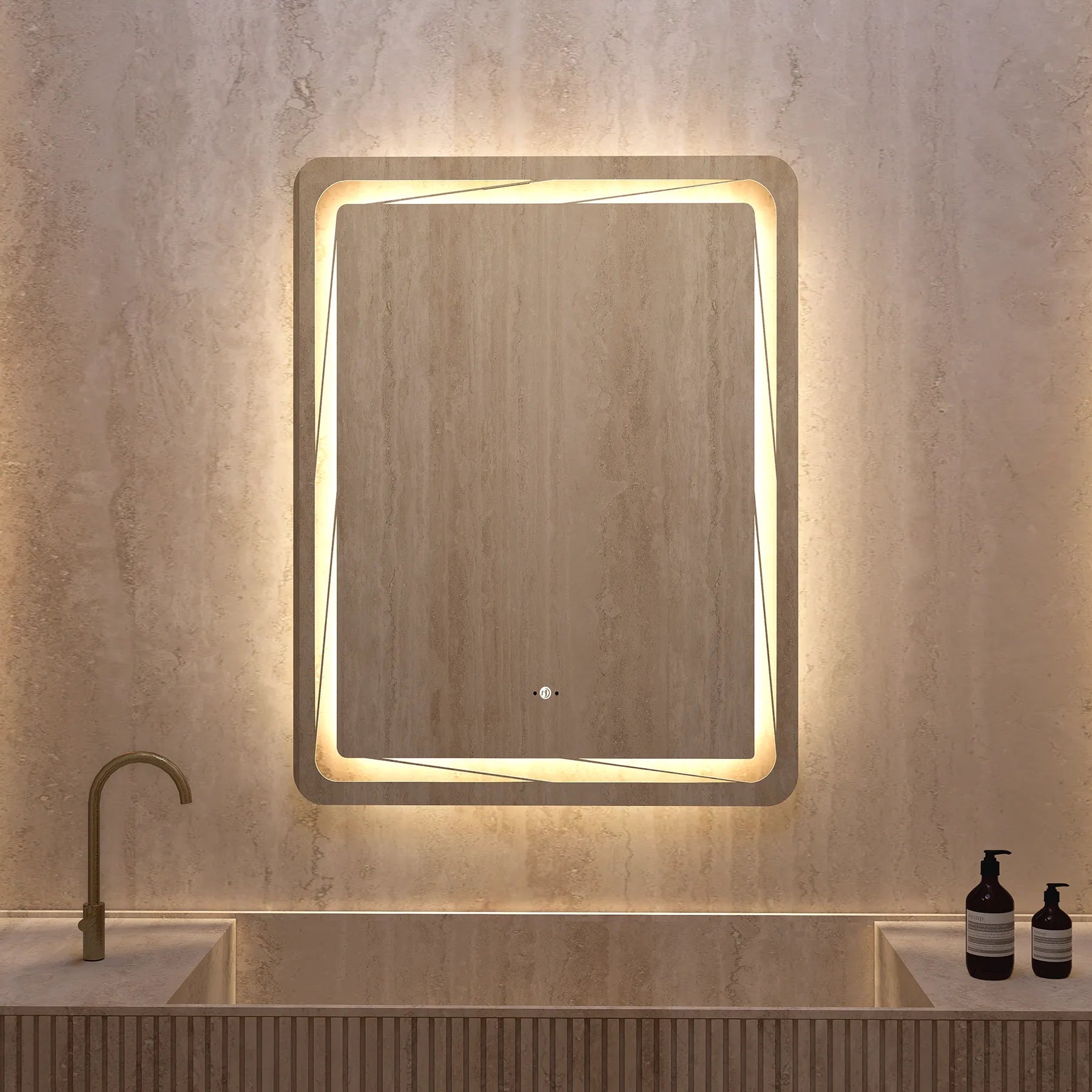 32" x 38" LED Mirror with Anti - Fog, CRI 90+ & Seamless Dimmable Lighting - LED MIrror32"x38"