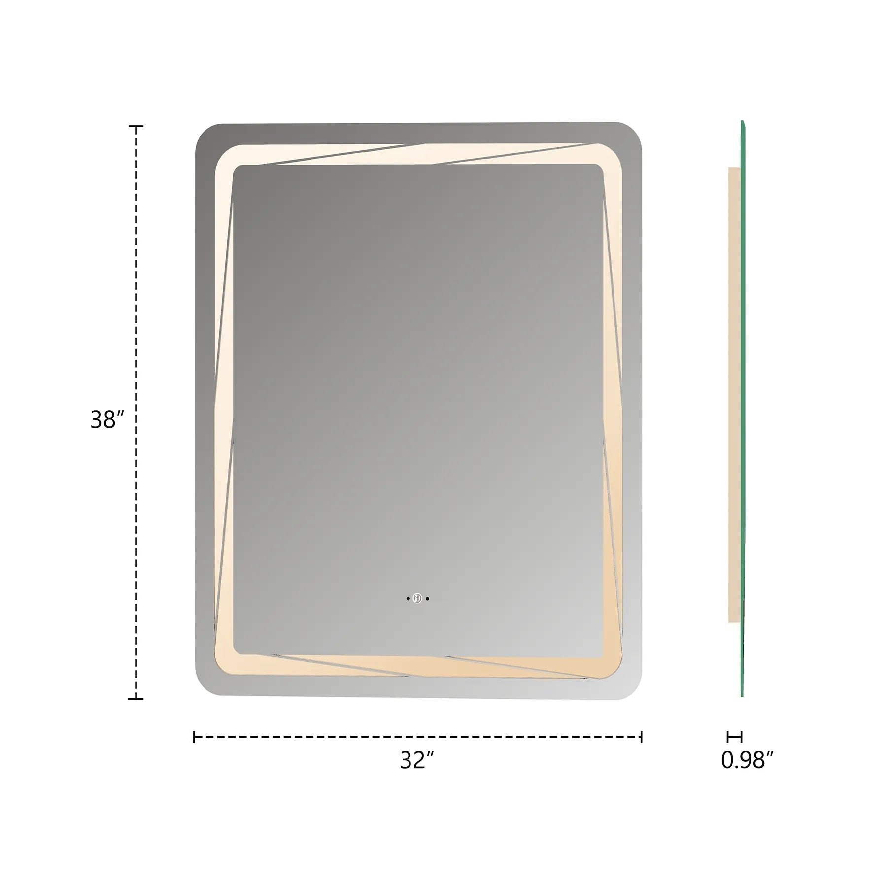 32" x 38" LED Mirror with Anti - Fog, CRI 90+ & Seamless Dimmable Lighting - LED MIrror32"x38"
