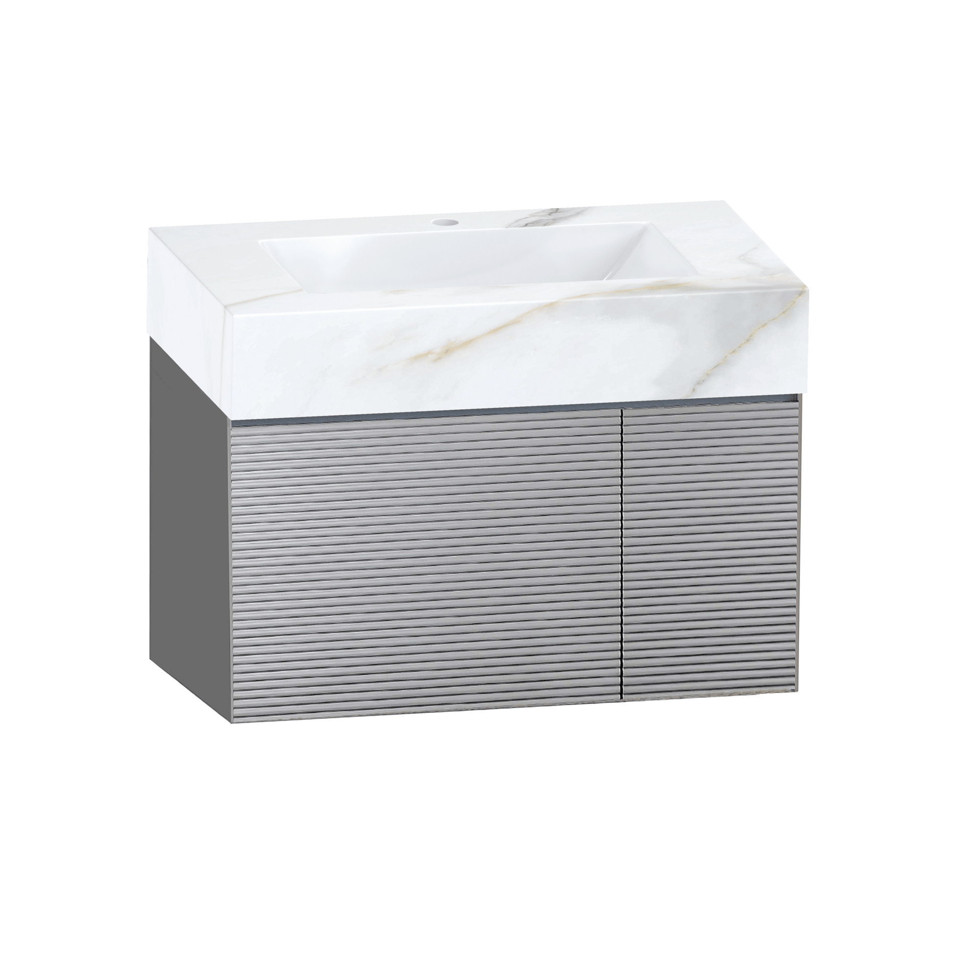 32"/40"/48" Stone Top with Light Gray Engineered Wood Floating Bathroom Vanity - Vanity32" NeoNova Decor