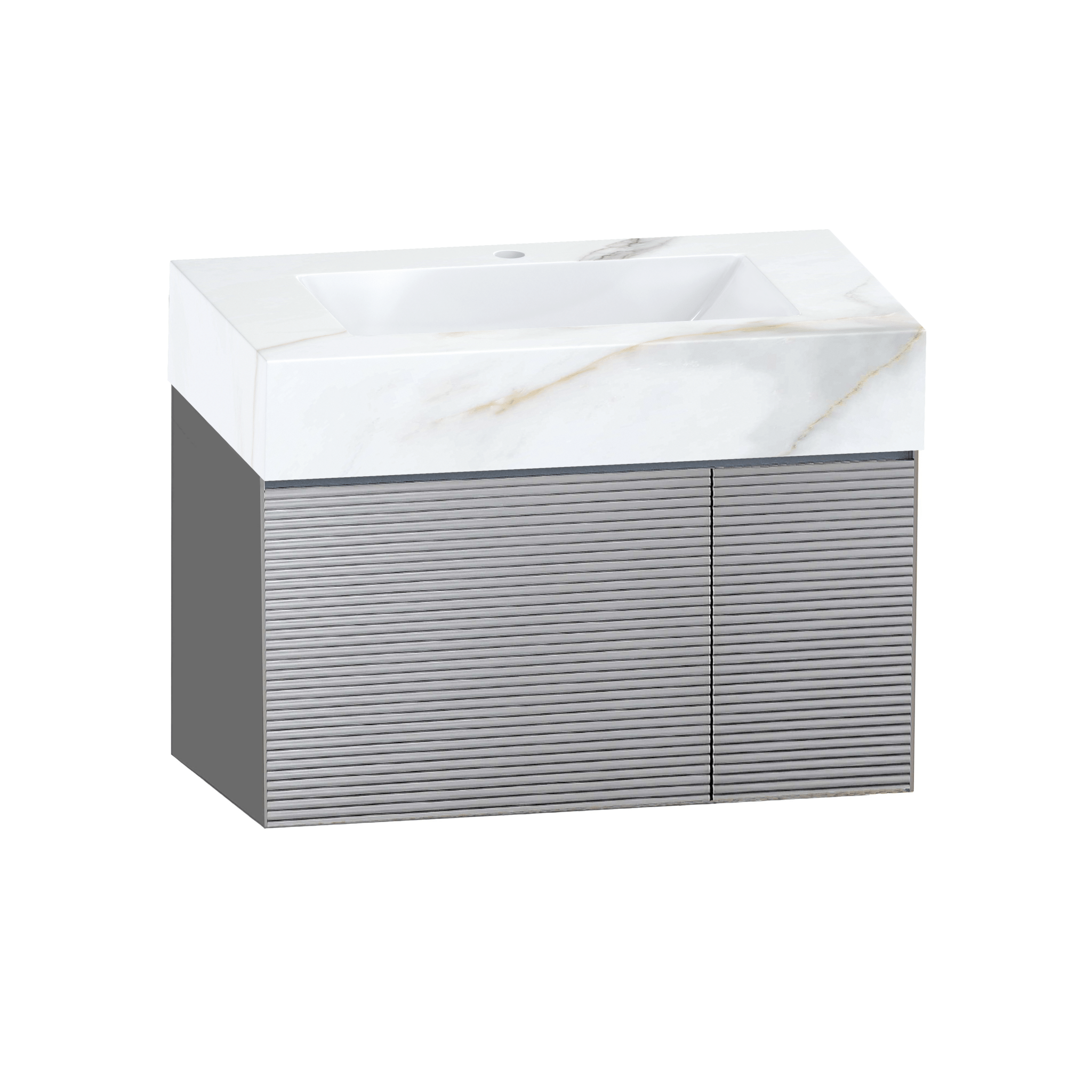 32"/40"/48" Stone Top with Light Gray Engineered Wood Floating Bathroom Vanity - Vanity32" NeoNova Decor