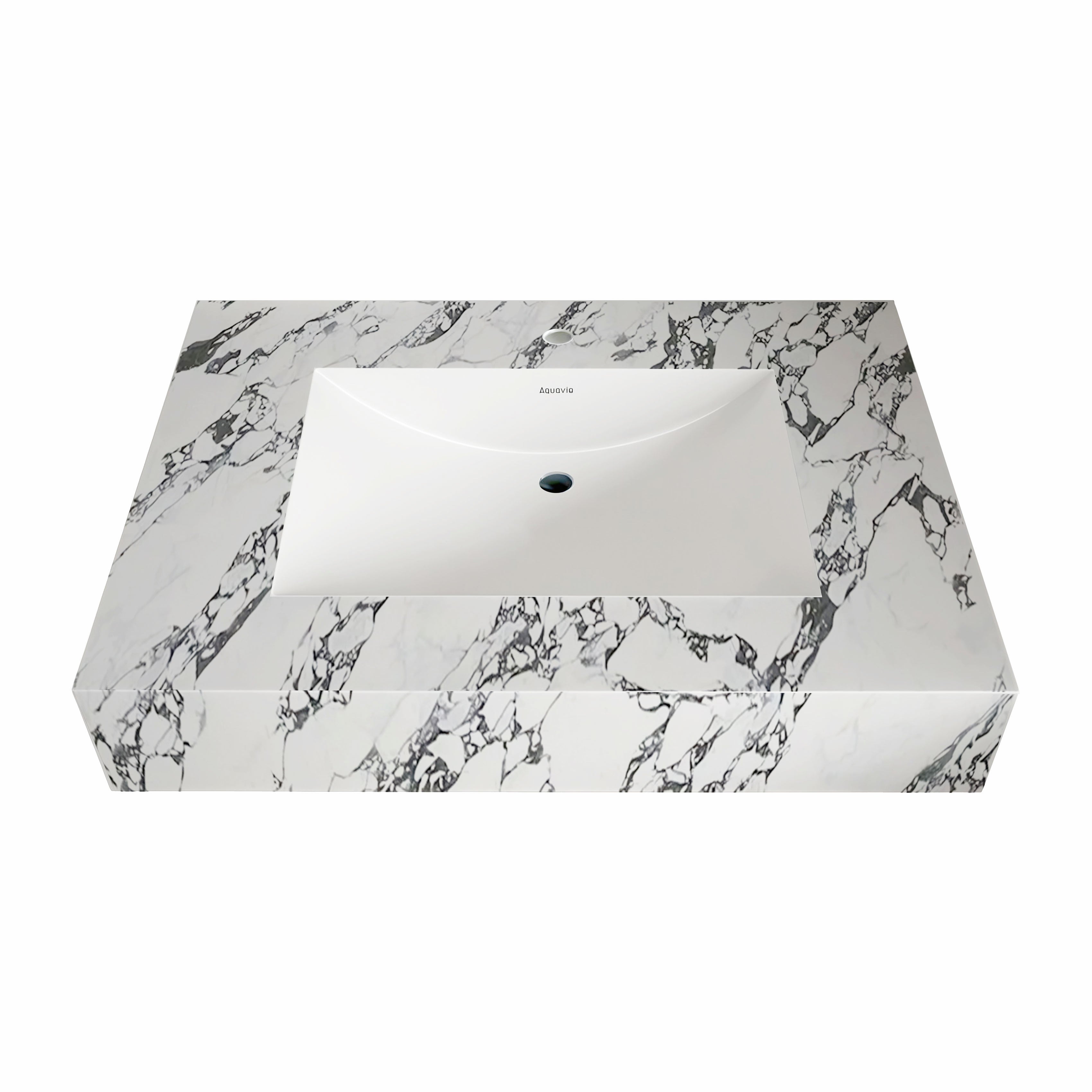 32"-71" Seamless Sintered Stone Vanity Top with Integrated Basin