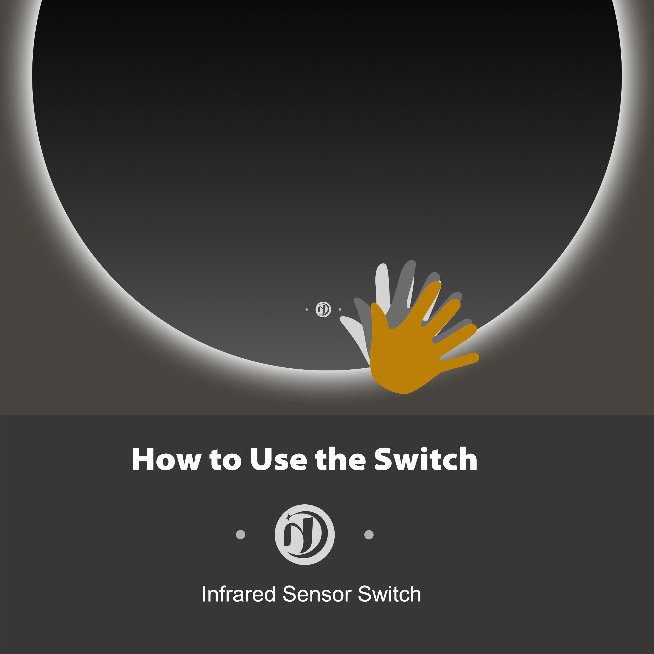 Luna Round LED Mirror Frameless – Copper-free Tempered Glass -30"/32"/34"/36"