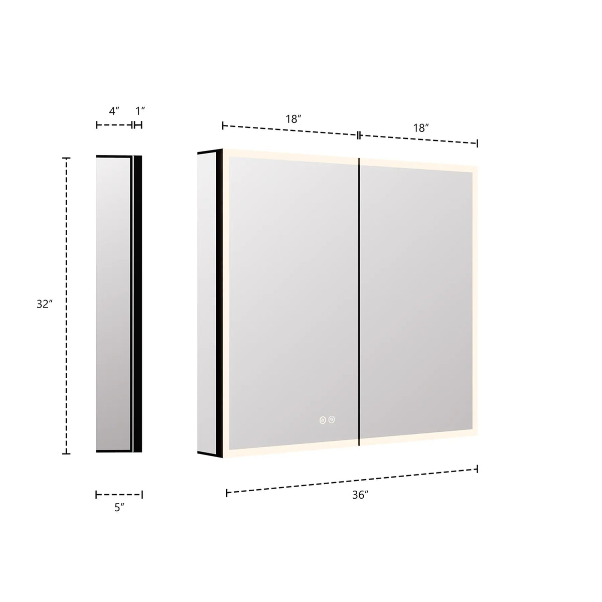36" LED Double-Door Medicine Cabinet with Blum Soft-Close Hinges -Medicine Cabinet