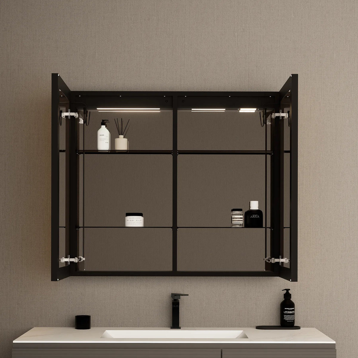 36" LED Double-Door Medicine Cabinet with Blum Soft-Close Hinges -Medicine Cabinet