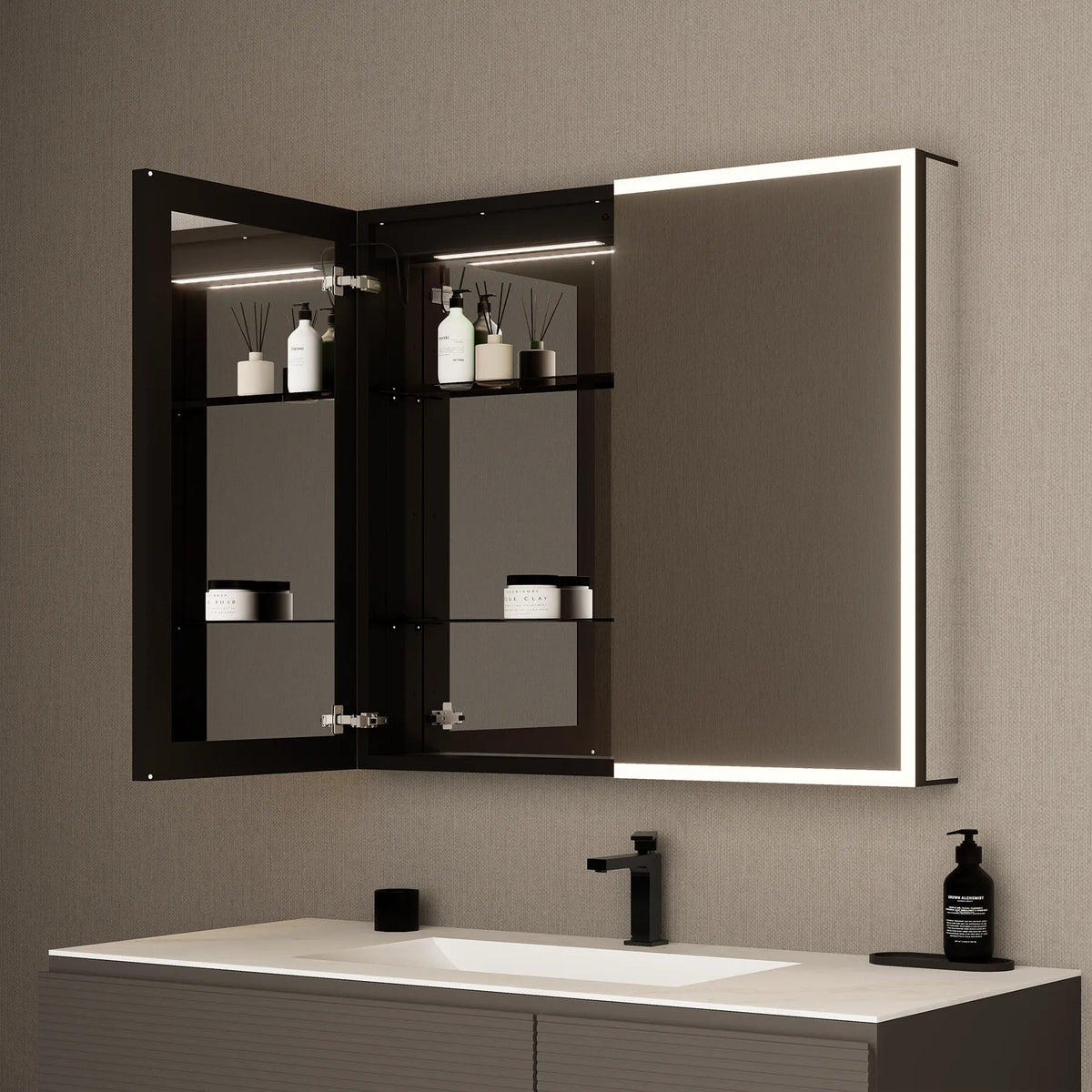 36" LED Double-Door Medicine Cabinet with Blum Soft-Close Hinges -Medicine Cabinet