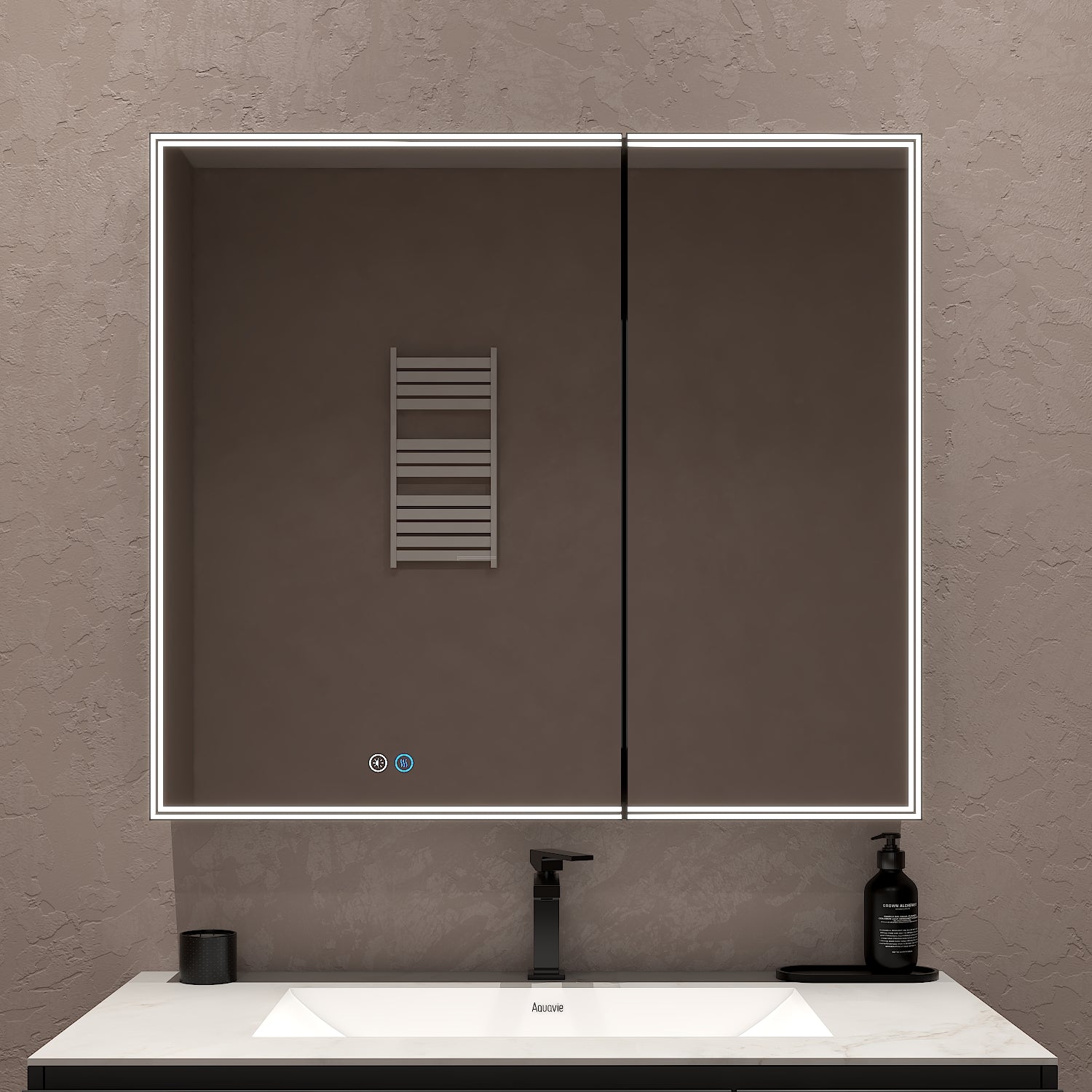 36"x32" Bathroom LED Mirror Cabinet – Dimmable Light, Anti - Fog, Recessed or Surface Mount - Medicine Cabinet NeoNova Decor