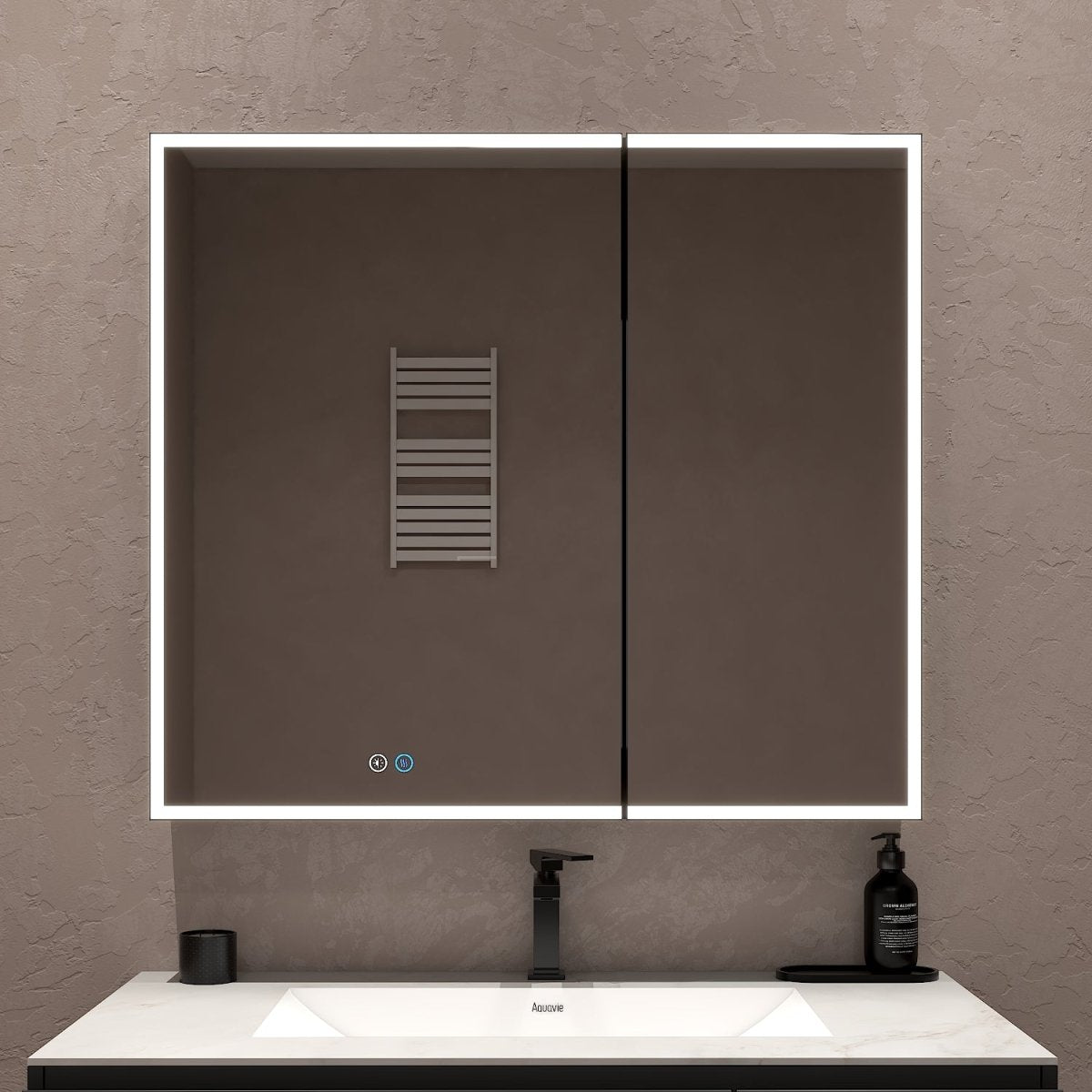 36"x32" Bathroom LED Mirror Cabinet – Dimmable Light, Anti - Fog, Recessed or Surface Mount - Medicine Cabinet NeoNova Decor
